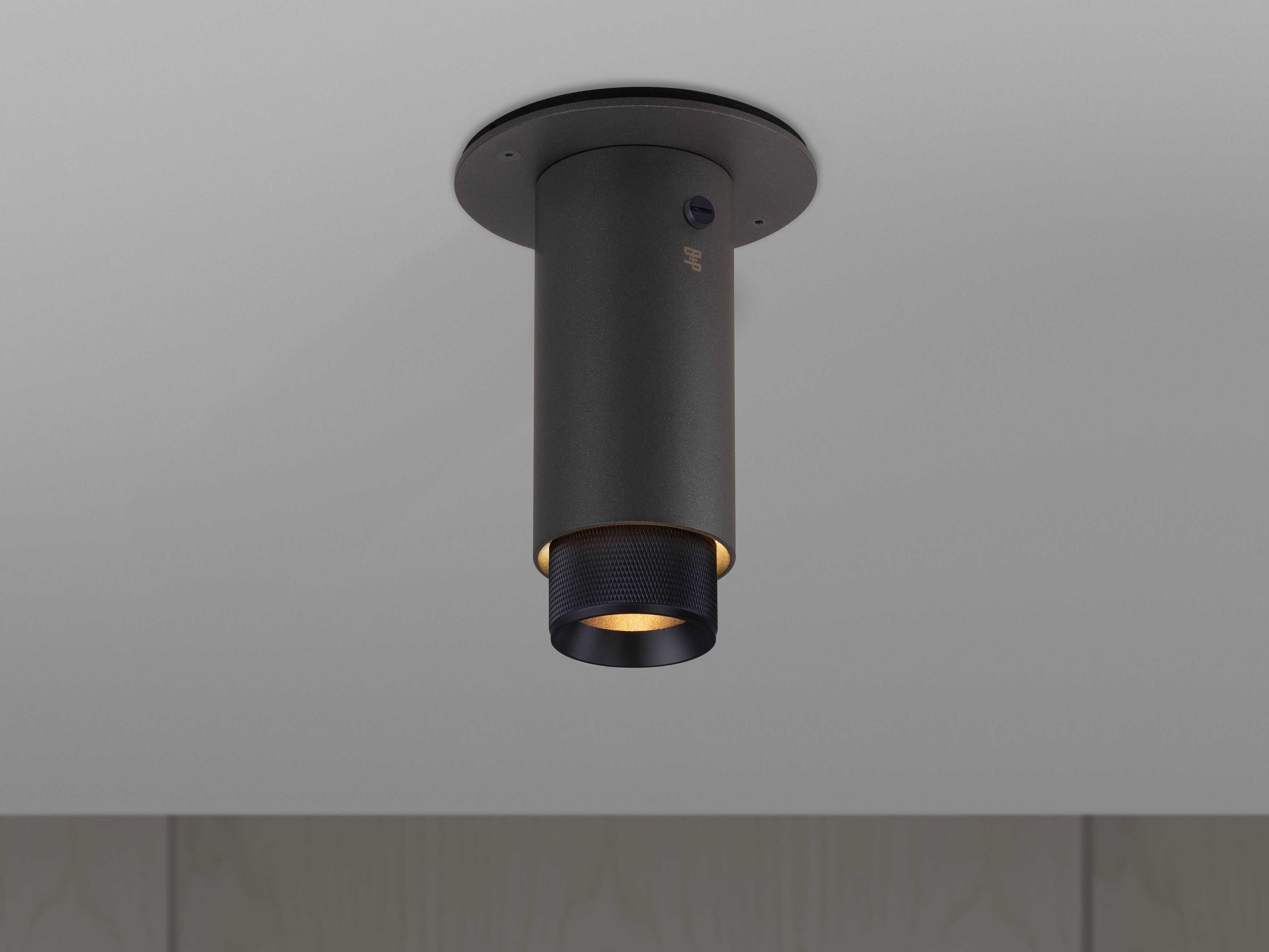 Buster + Punch Exhaust 1-Light Black Cylinder Flush Mount