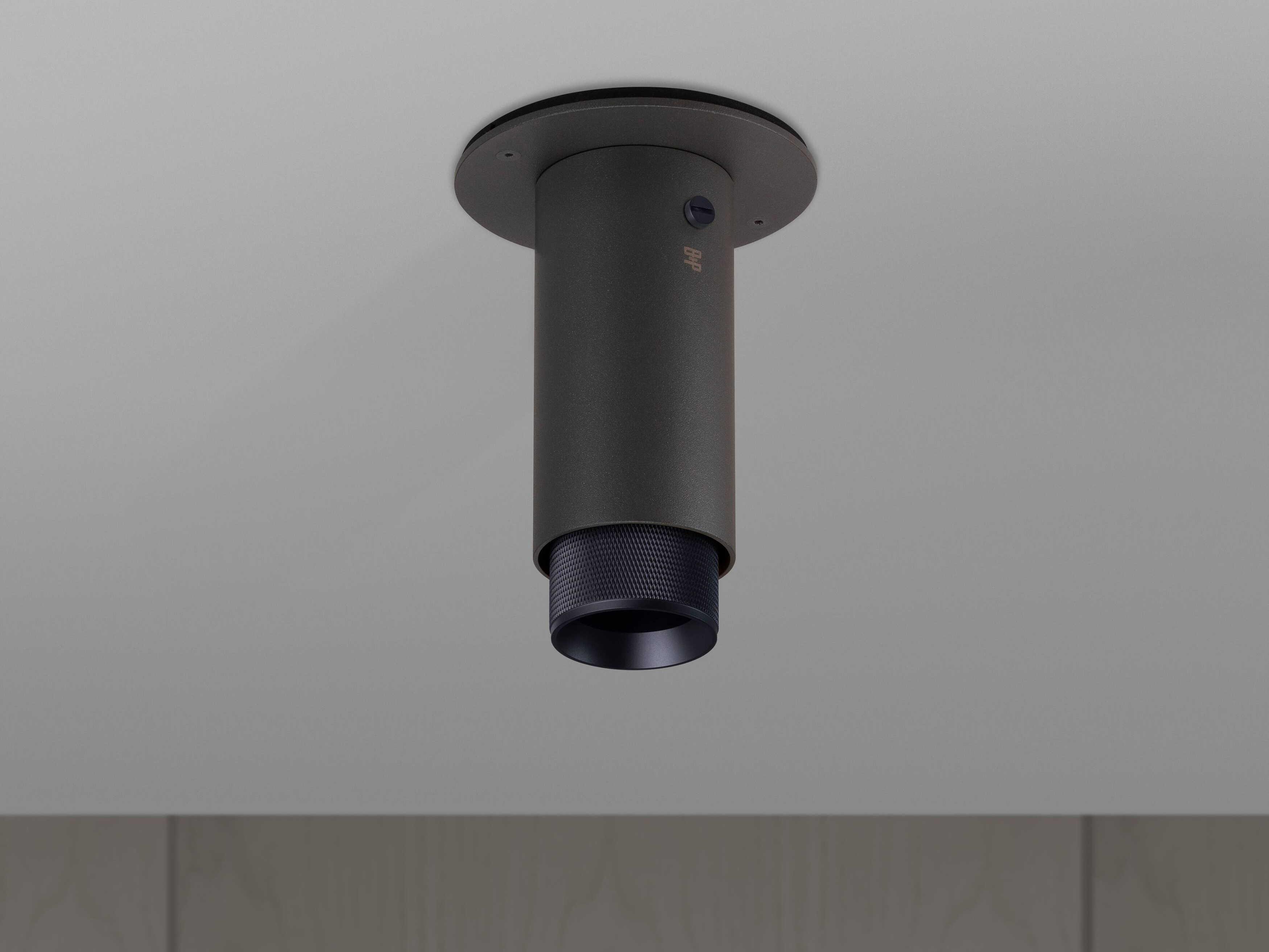 Buster + Punch Exhaust 1-Light Black Cylinder Flush Mount