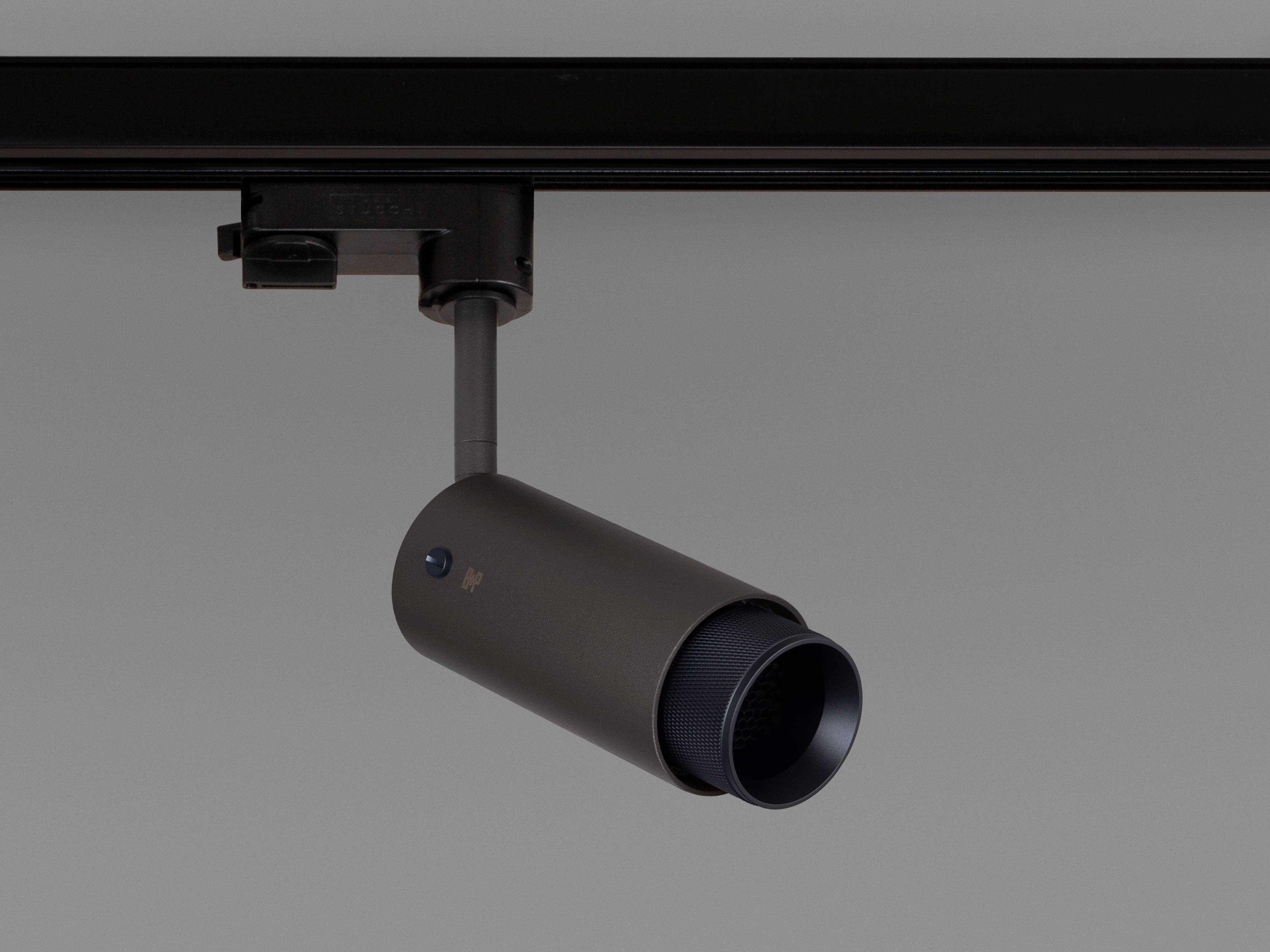 Buster + Punch Exhaust 1-Light Black Cylinder Track & Rail Light