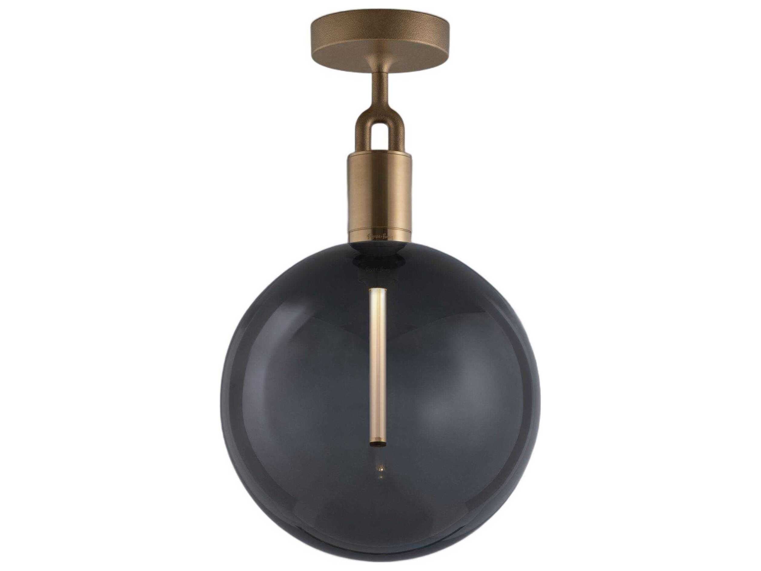 Buster + Punch Forked 1-Light Brass Globe Semi Flush Mount