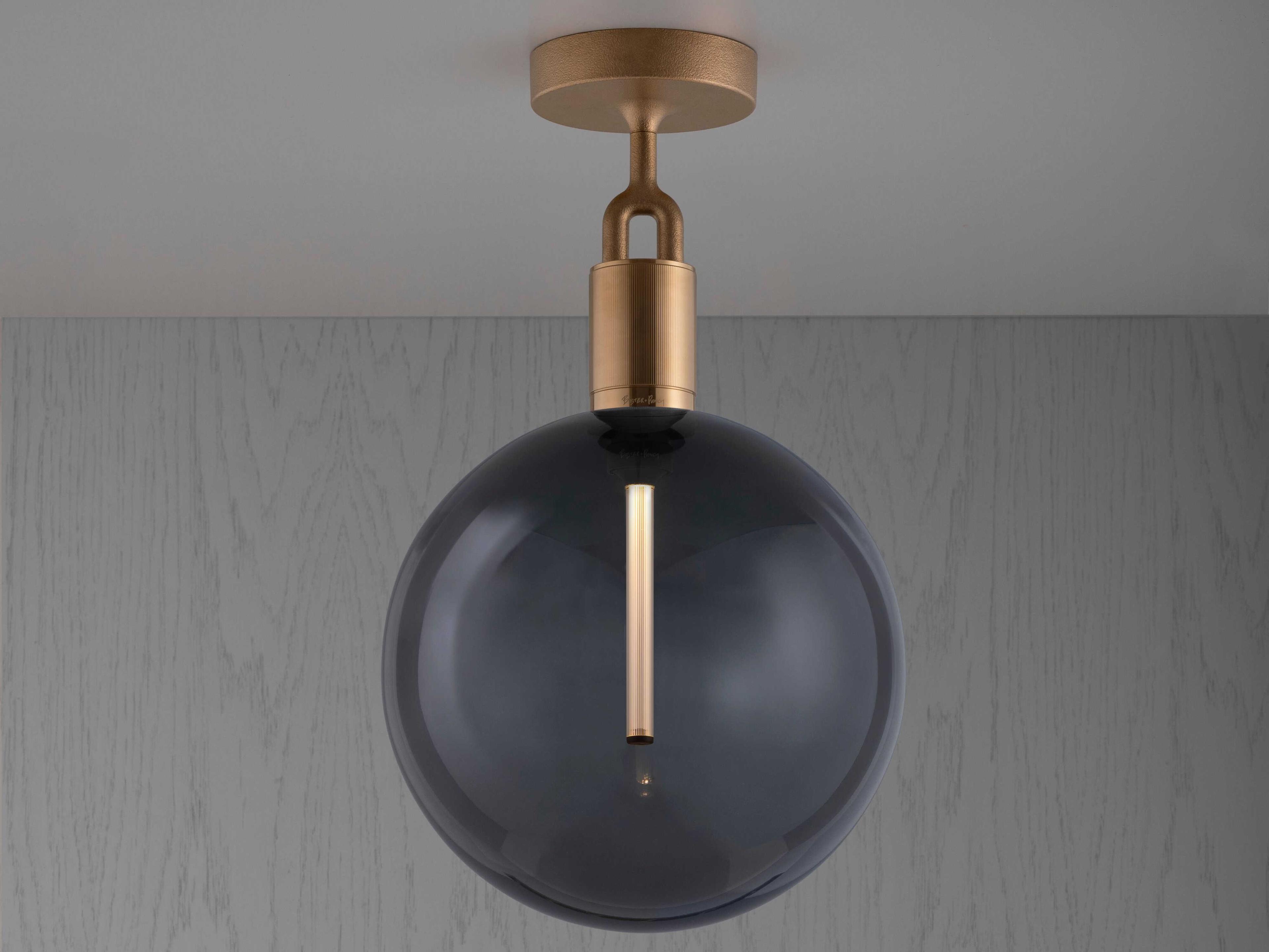 Buster + Punch Forked 1-Light Brass Globe Semi Flush Mount