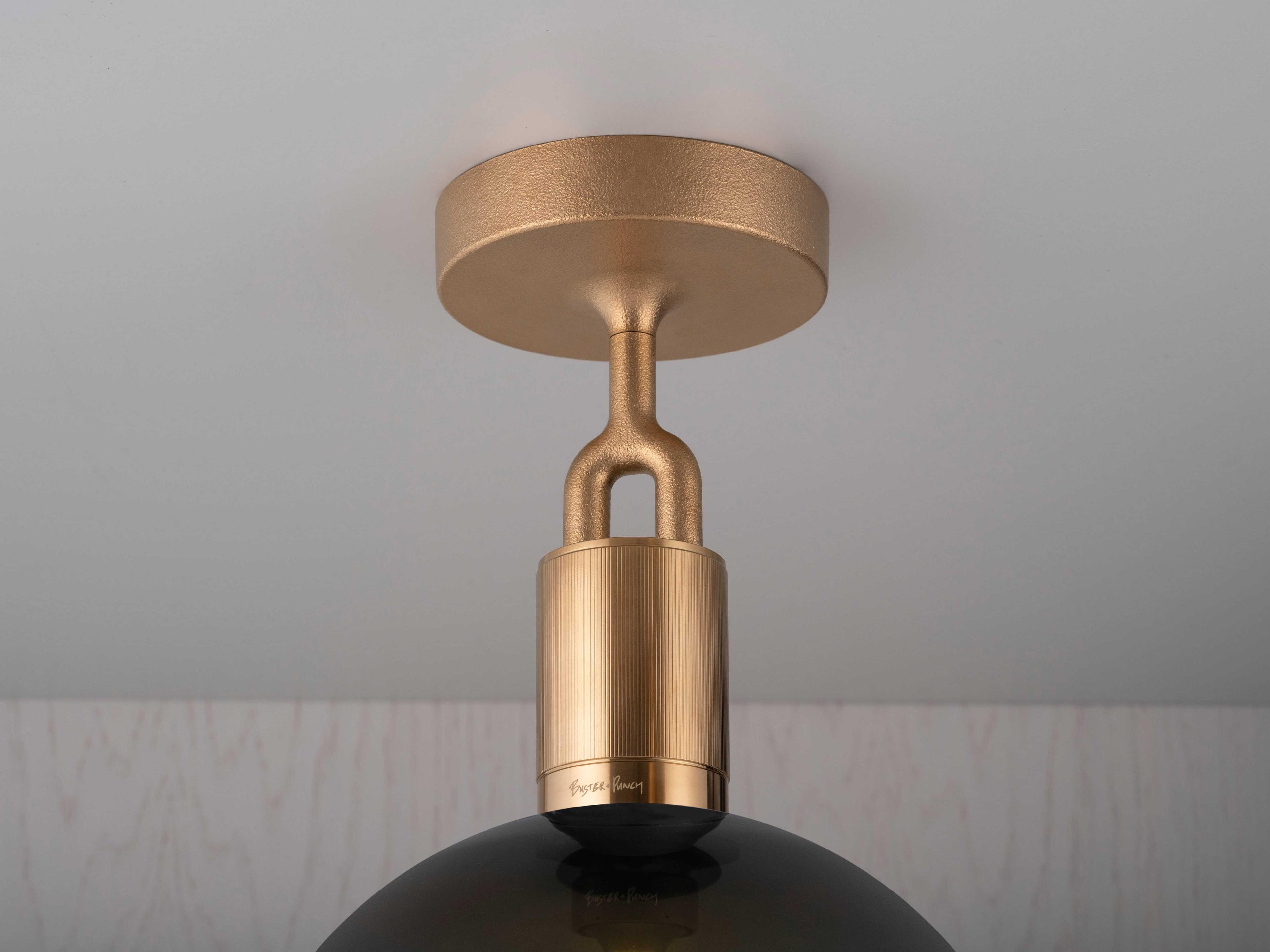 Buster + Punch Forked 1-Light Brass Globe Semi Flush Mount