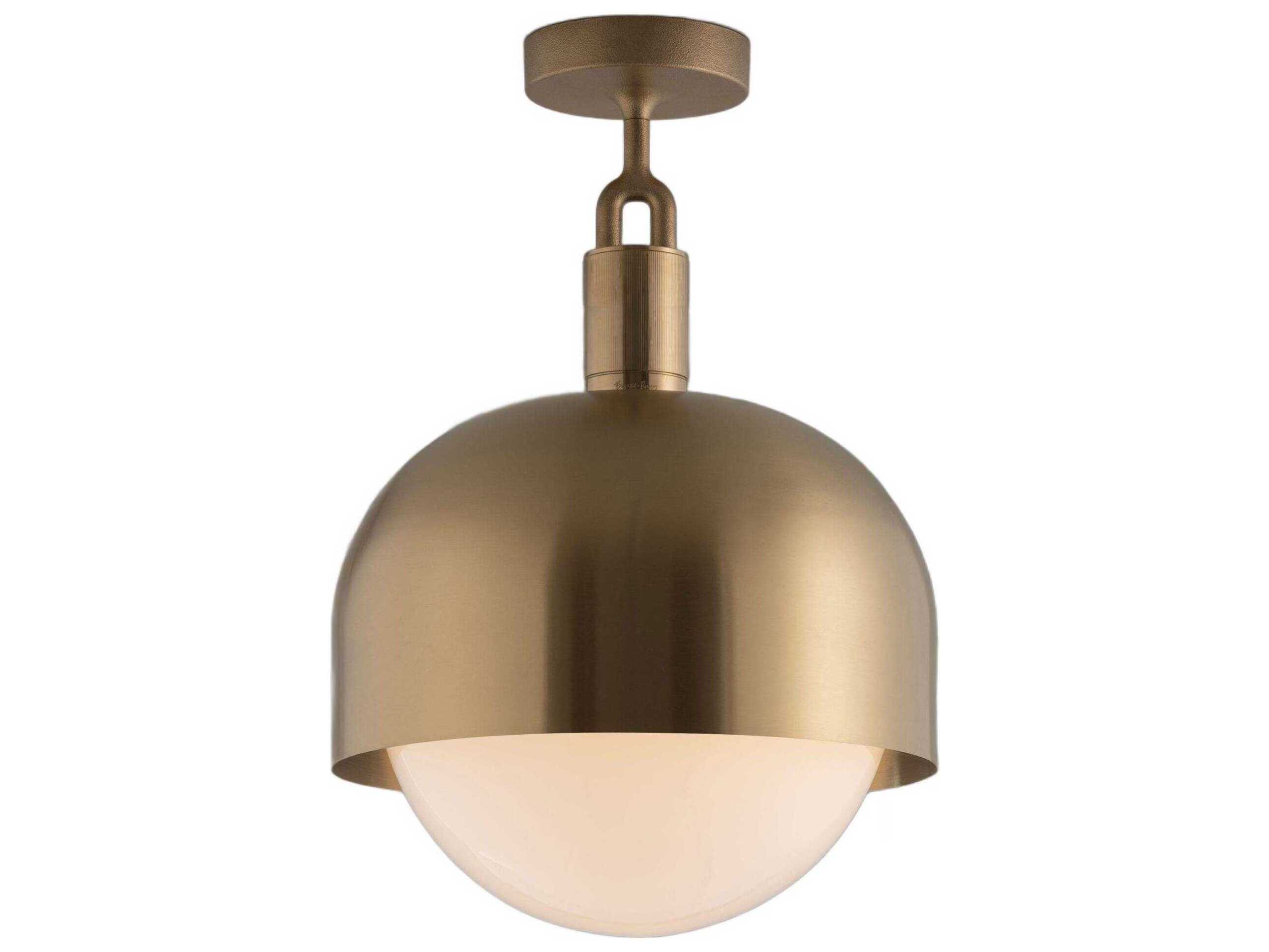 Buster + Punch Forked 1-Light Brass Semi Flush Mount