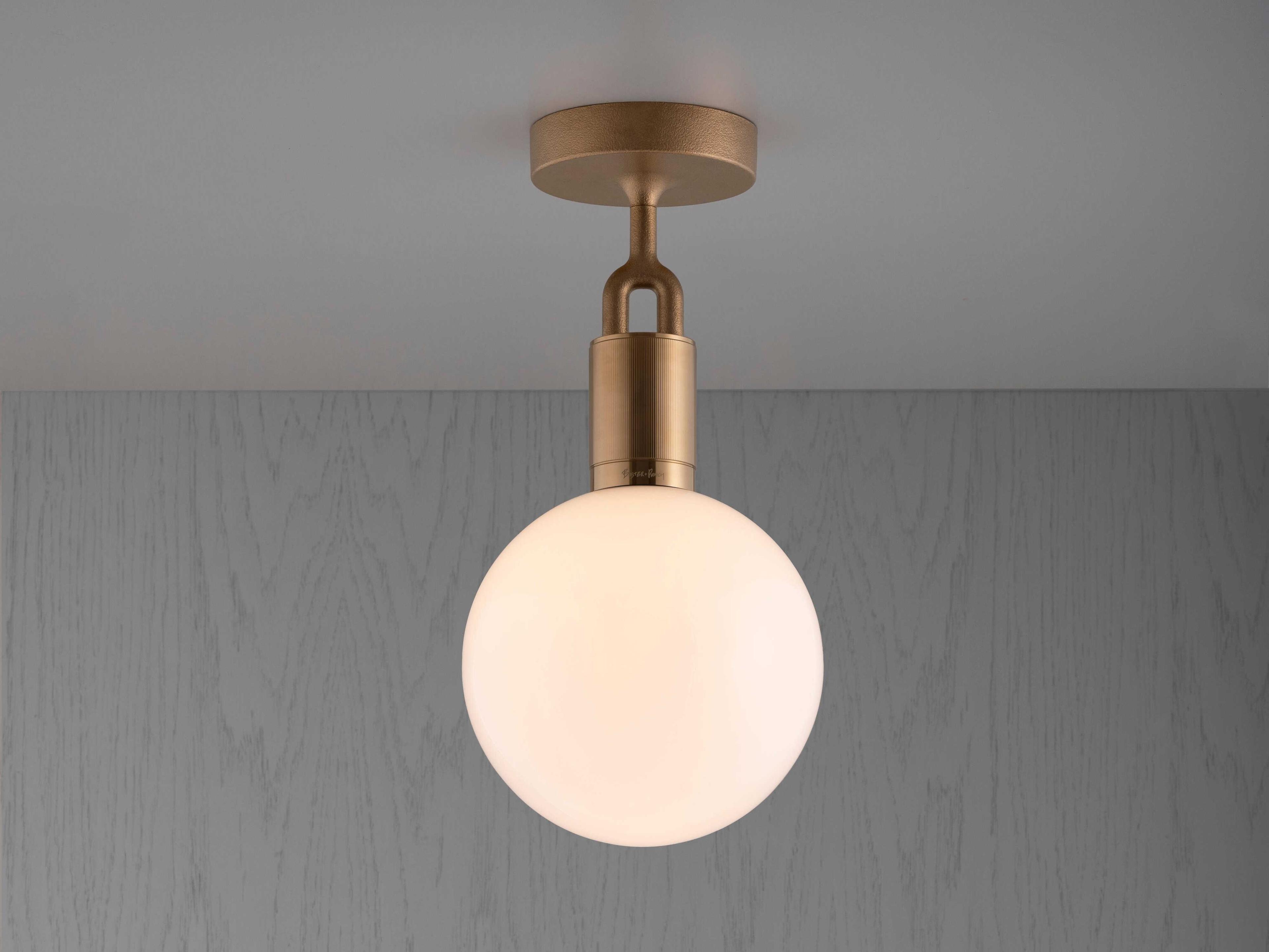 Buster + Punch Forked 1-Light Brass Globe Semi Flush Mount