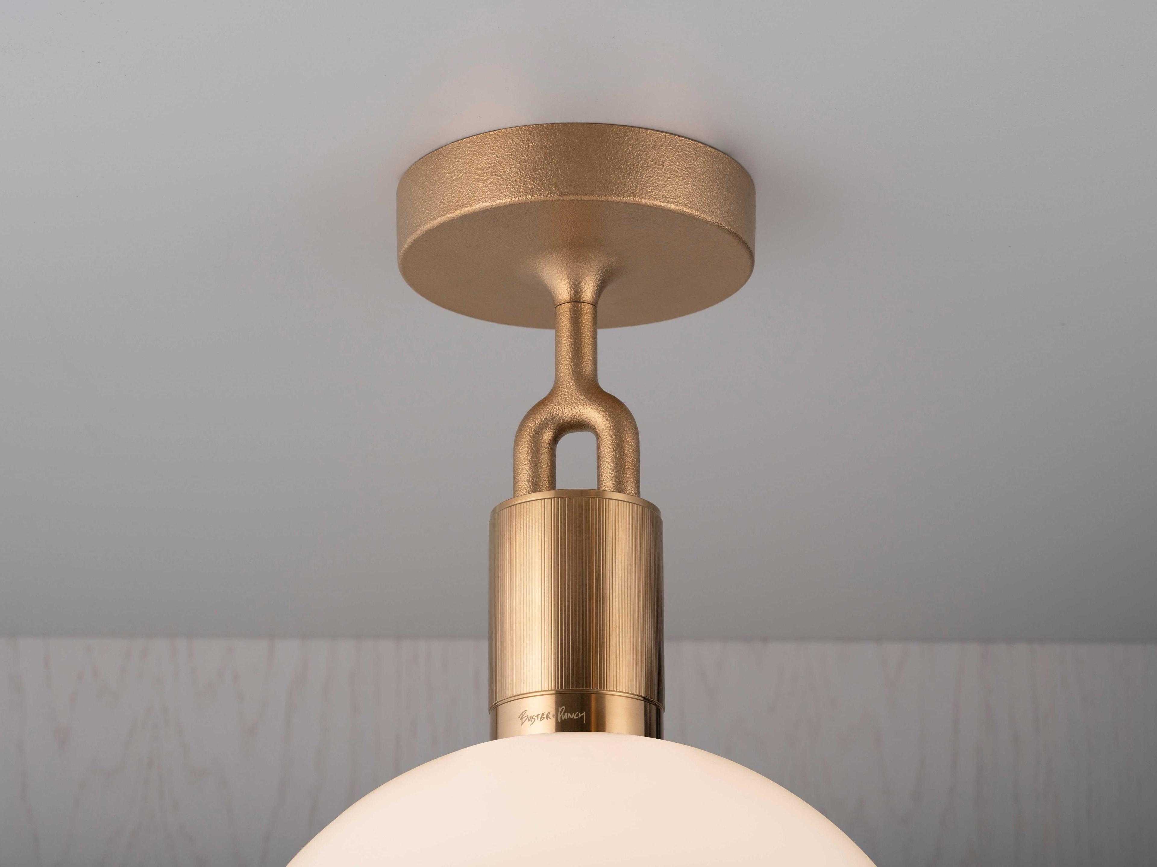 Buster + Punch Forked 1-Light Brass Globe Semi Flush Mount