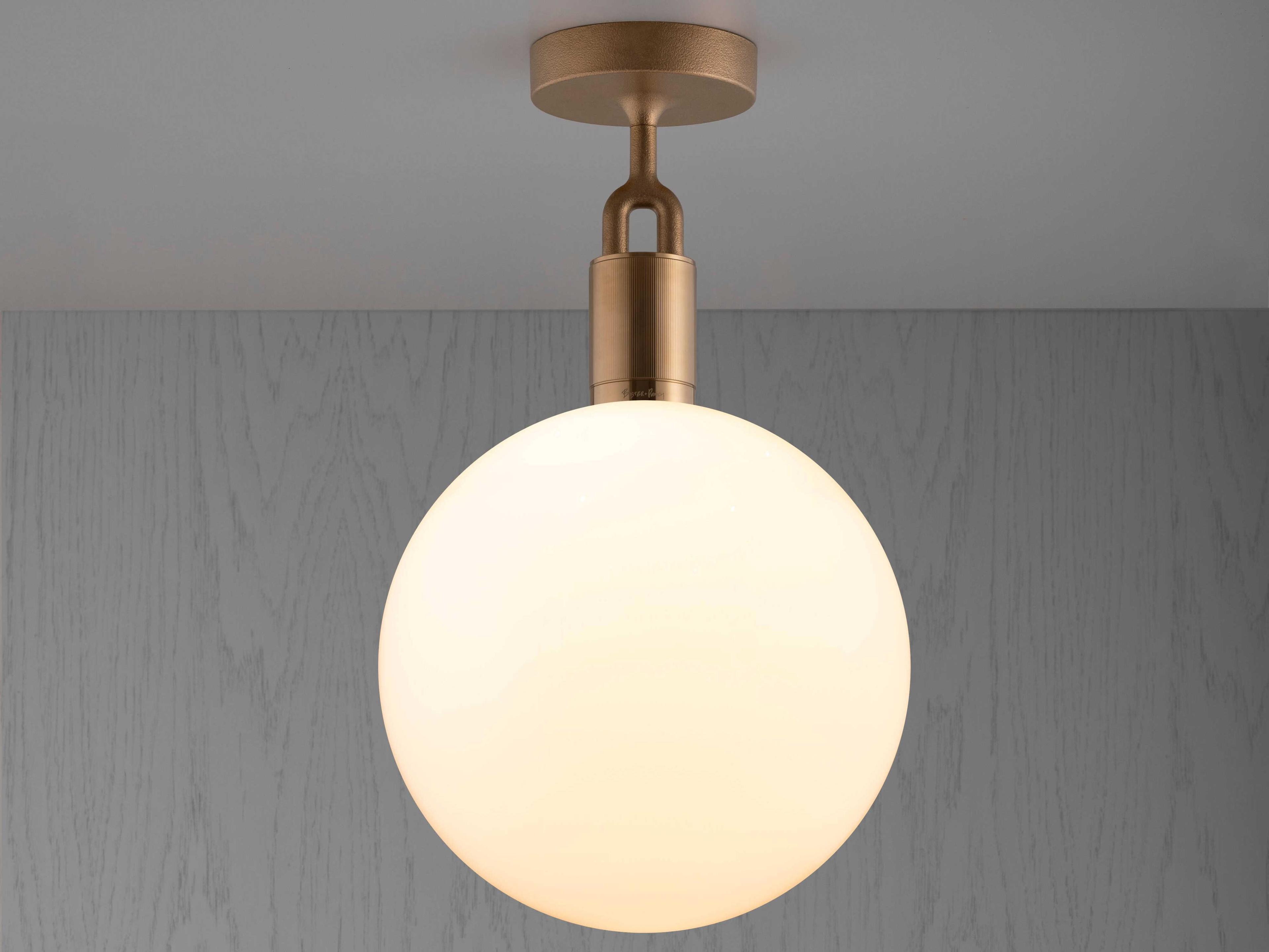 Buster + Punch Forked 1-Light Brass Globe Semi Flush Mount