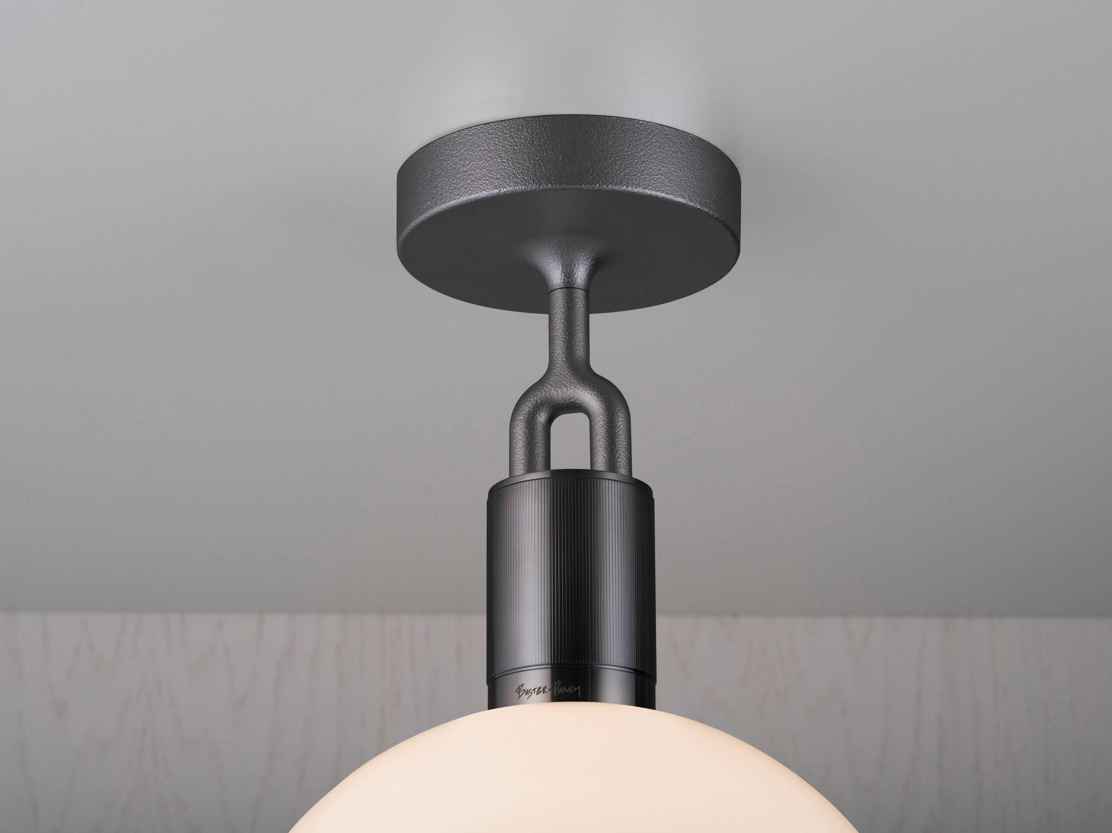 Buster + Punch Forked 1-Light Gun Metal Gunmetal Globe Semi Flush Mount