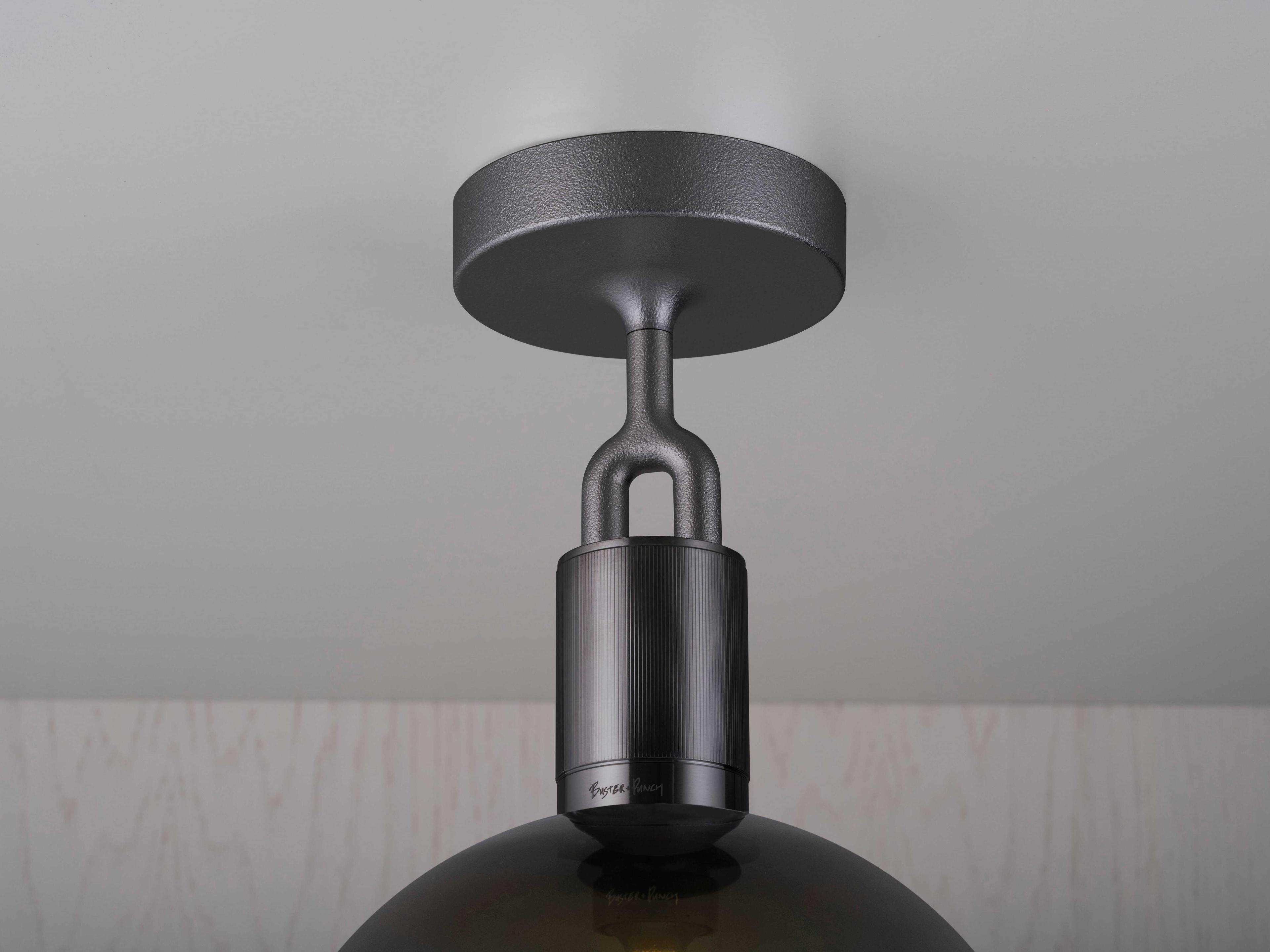 Buster + Punch Forked 1-Light Gun Metal Gunmetal Globe Semi Flush Mount