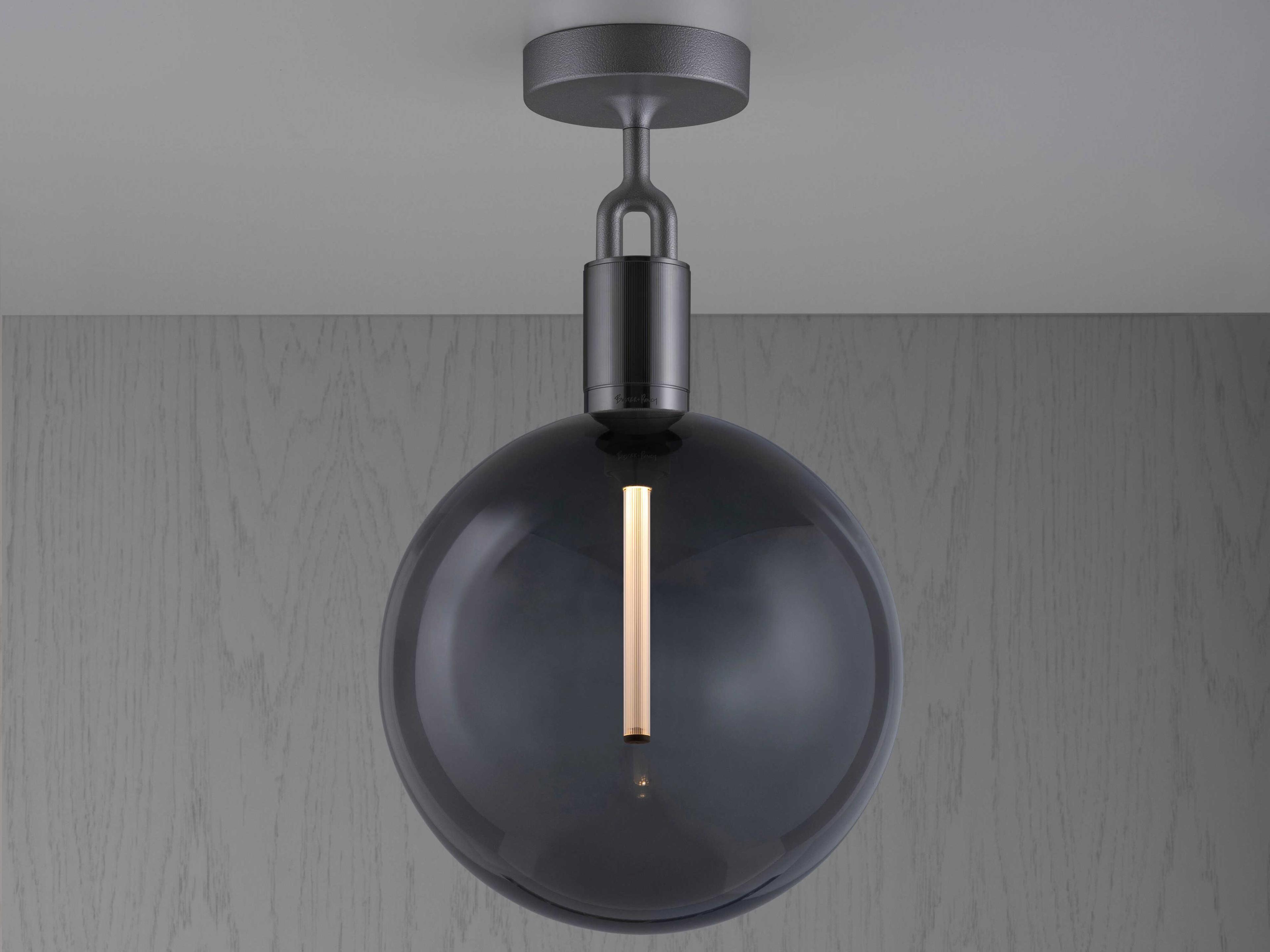 Buster + Punch Forked 1-Light Gun Metal Gunmetal Globe Semi Flush Mount