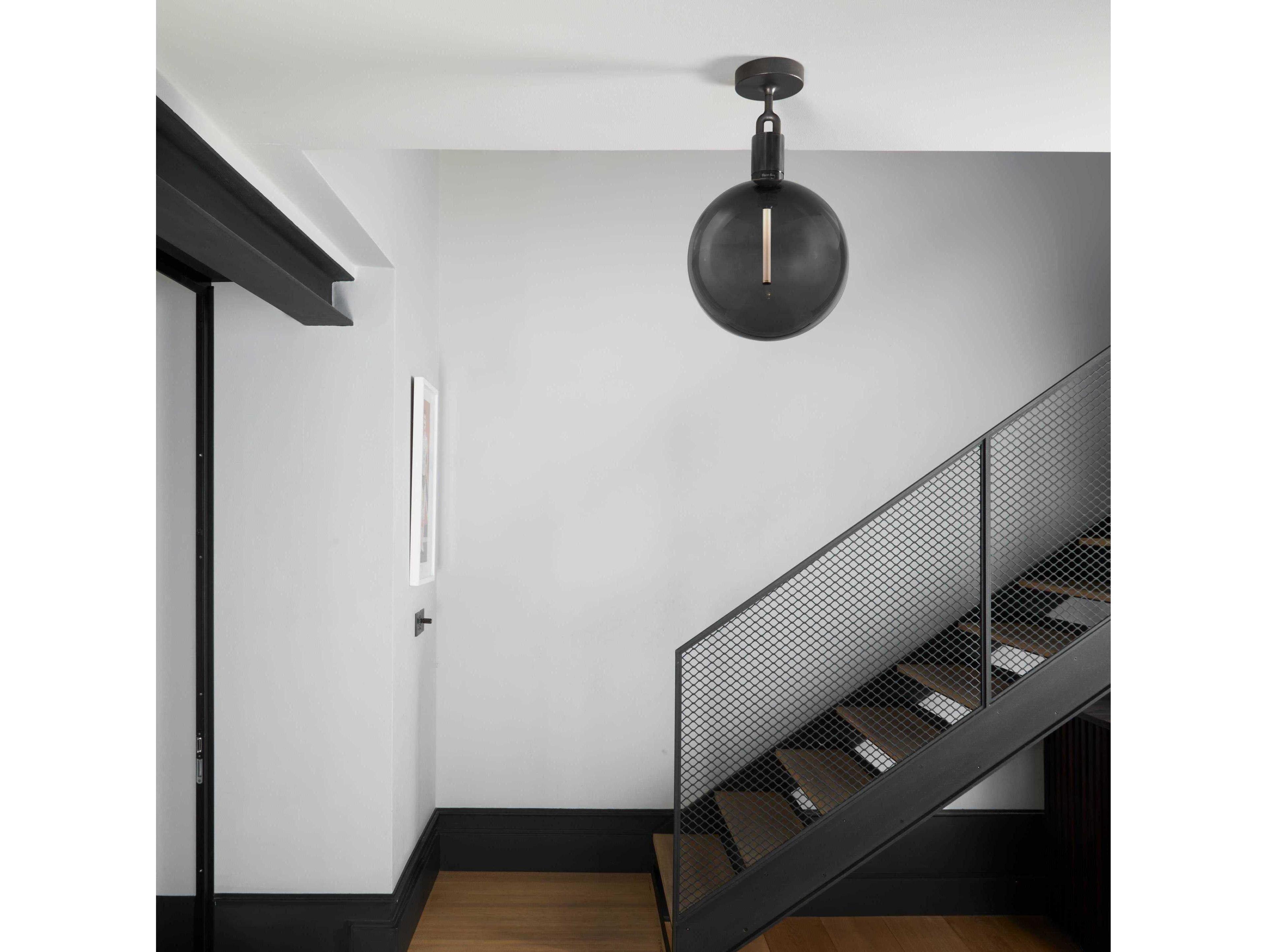 Buster + Punch Forked 1-Light Gun Metal Gunmetal Globe Semi Flush Mount