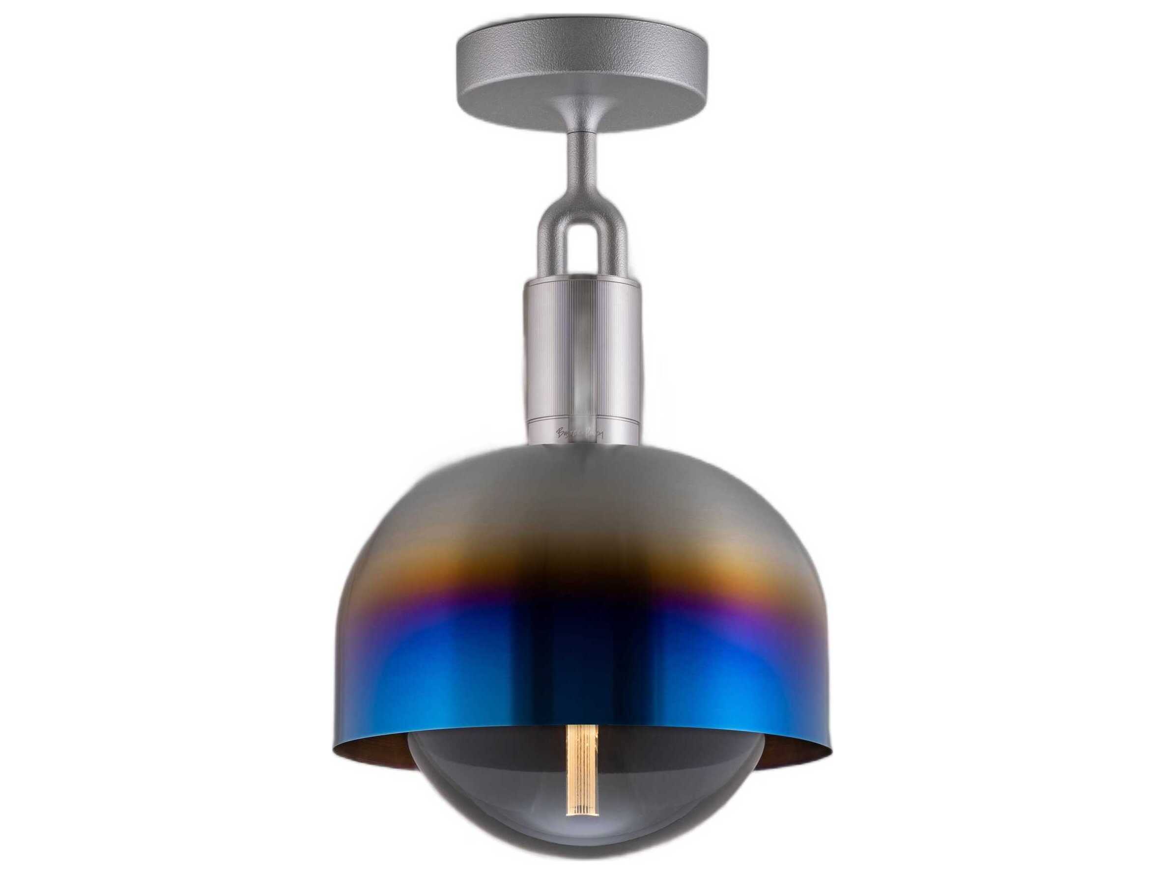 Buster + Punch Forked 1-Light Burnt Steel Semi Flush Mount