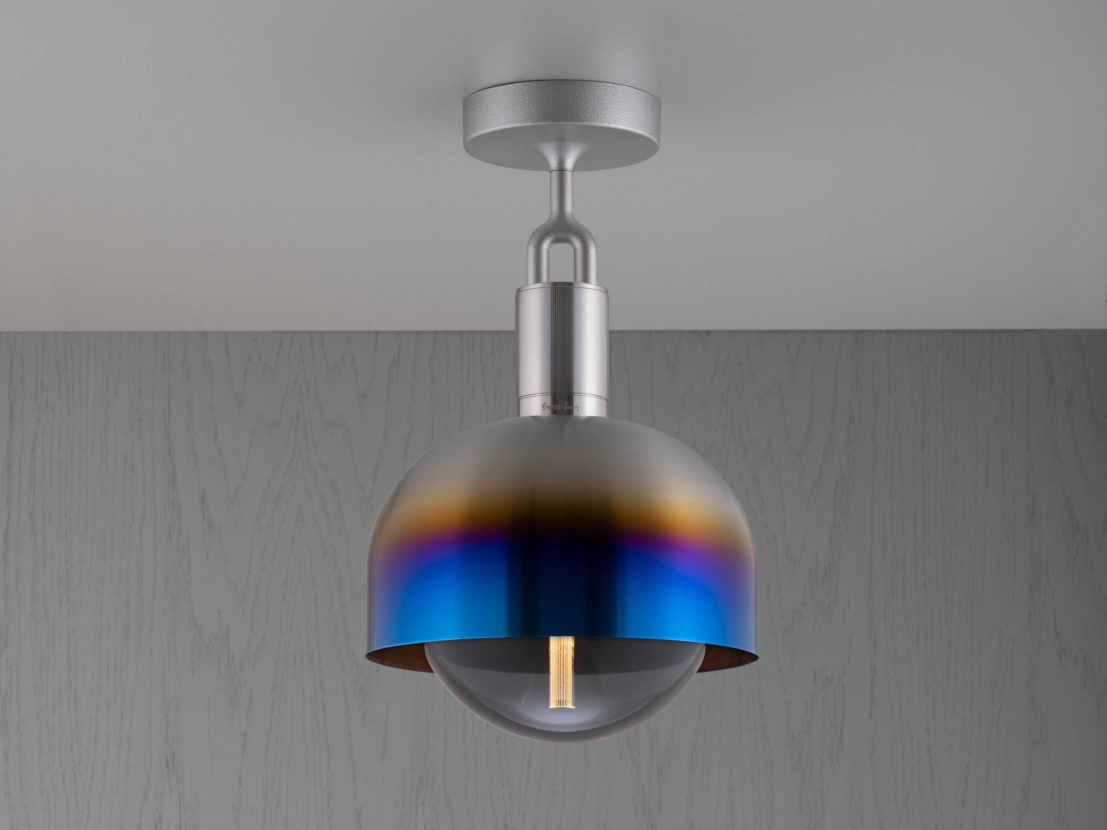 Buster + Punch Forked 1-Light Burnt Steel Semi Flush Mount