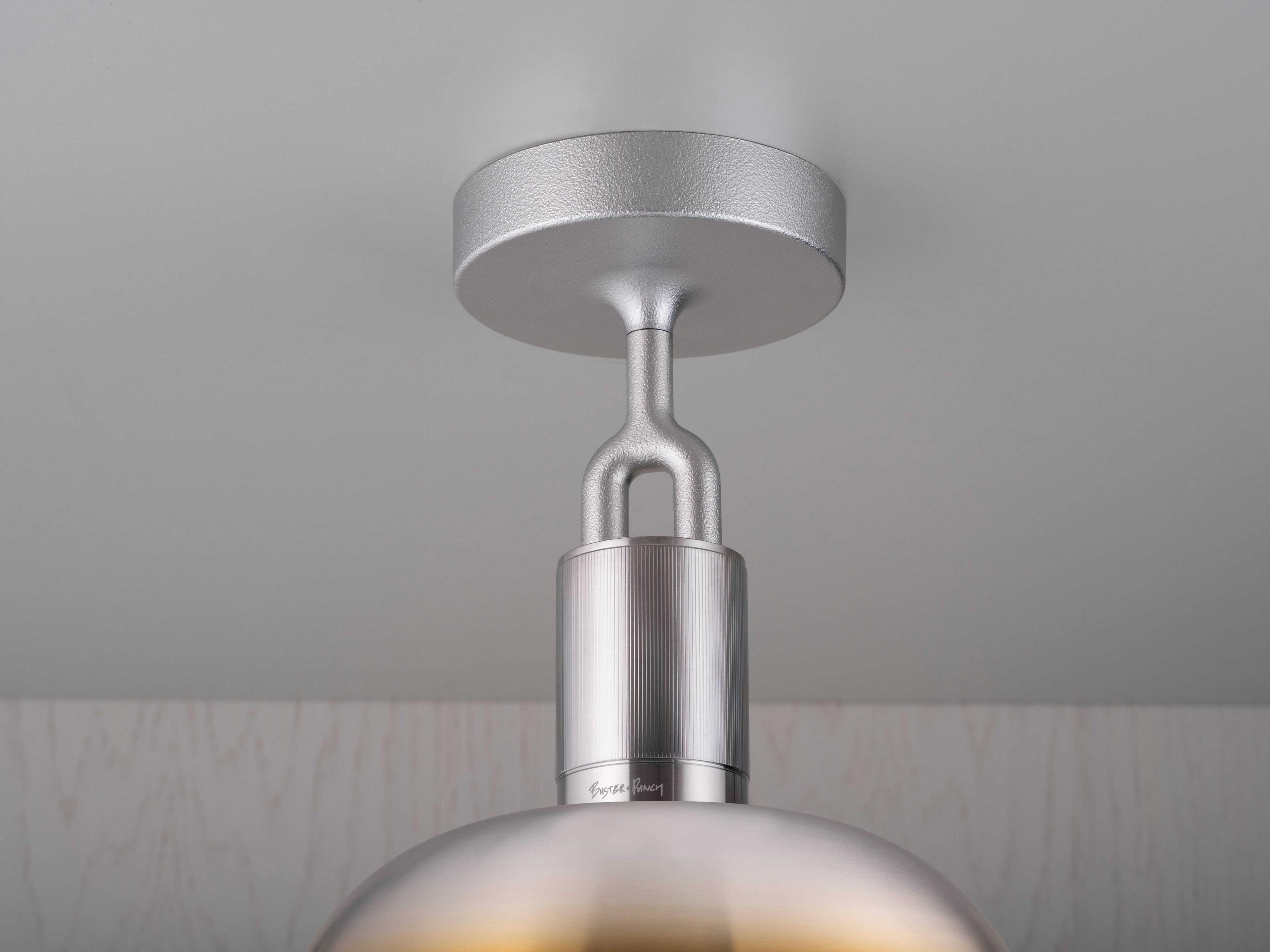 Buster + Punch Forked 1-Light Burnt Steel Semi Flush Mount
