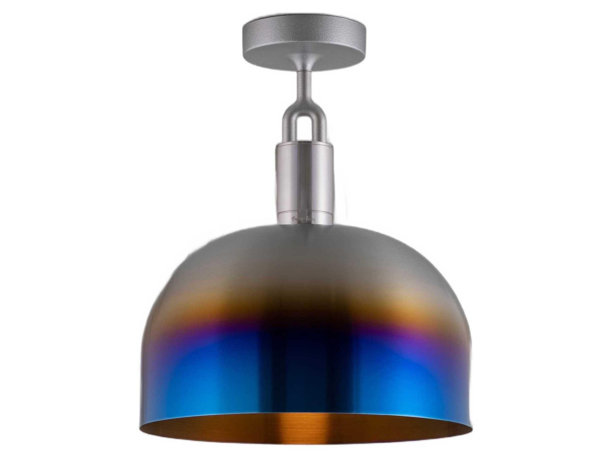 Buster + Punch Forked 1-Light Burnt Steel Semi Flush Mount