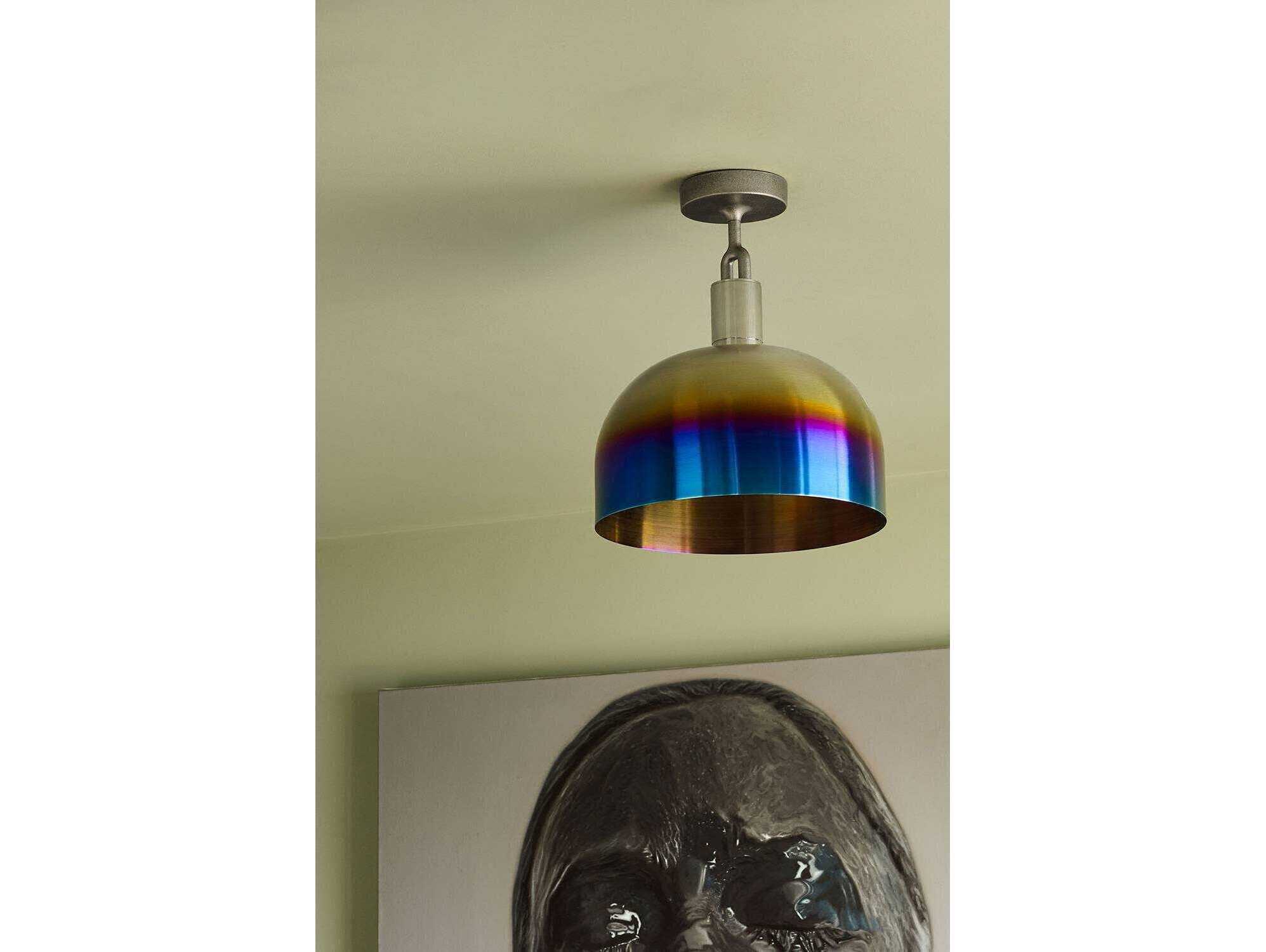 Buster + Punch Forked 1-Light Burnt Steel Semi Flush Mount