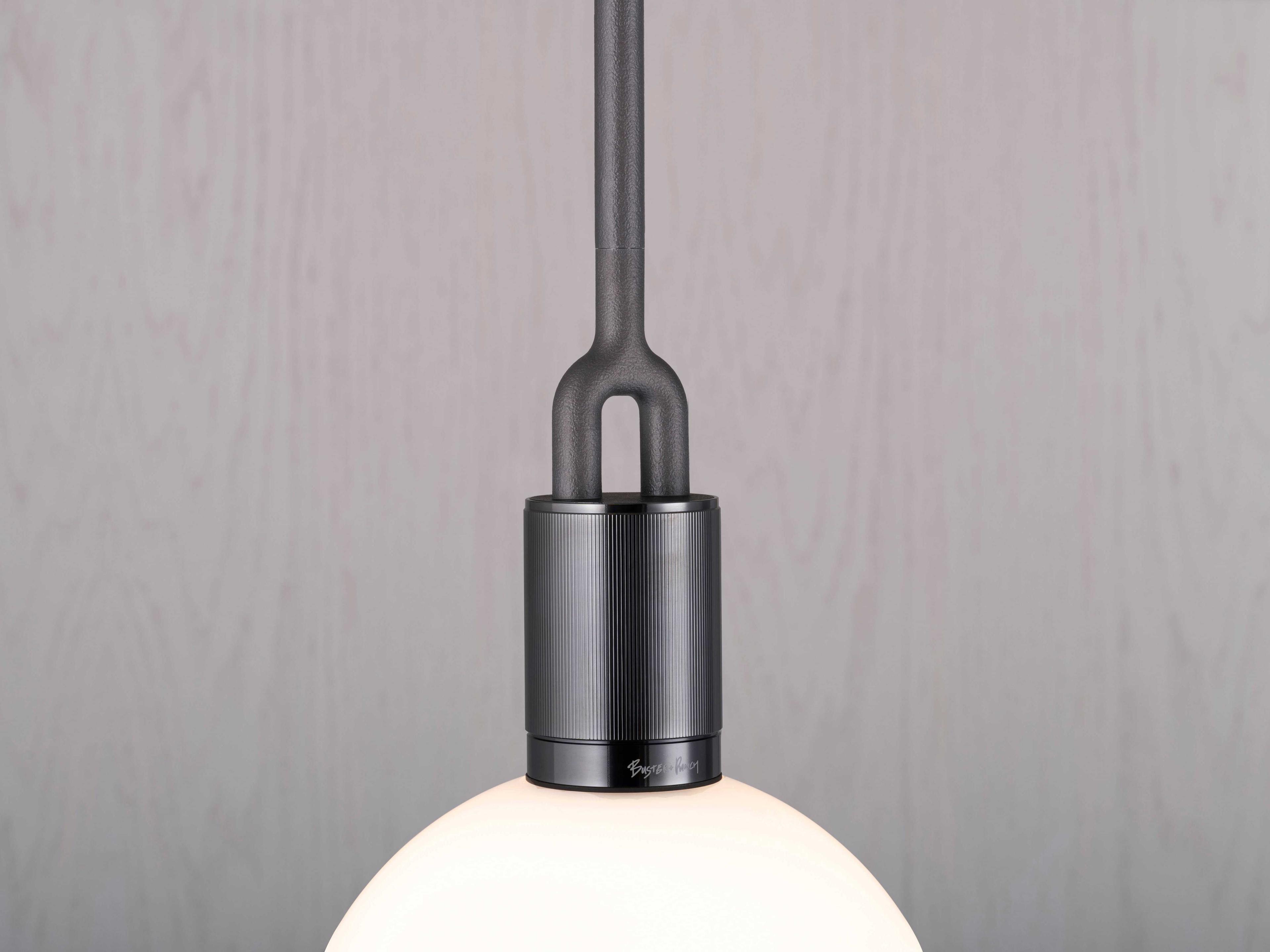 Buster + Punch Forked 1-Light Gun Metal Gunmetal Globe Mini Pendant