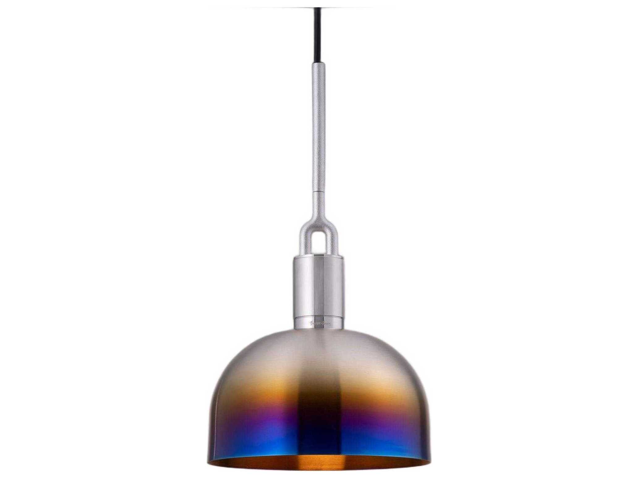 Buster + Punch Forked 1-Light Burnt Steel Mini Pendant