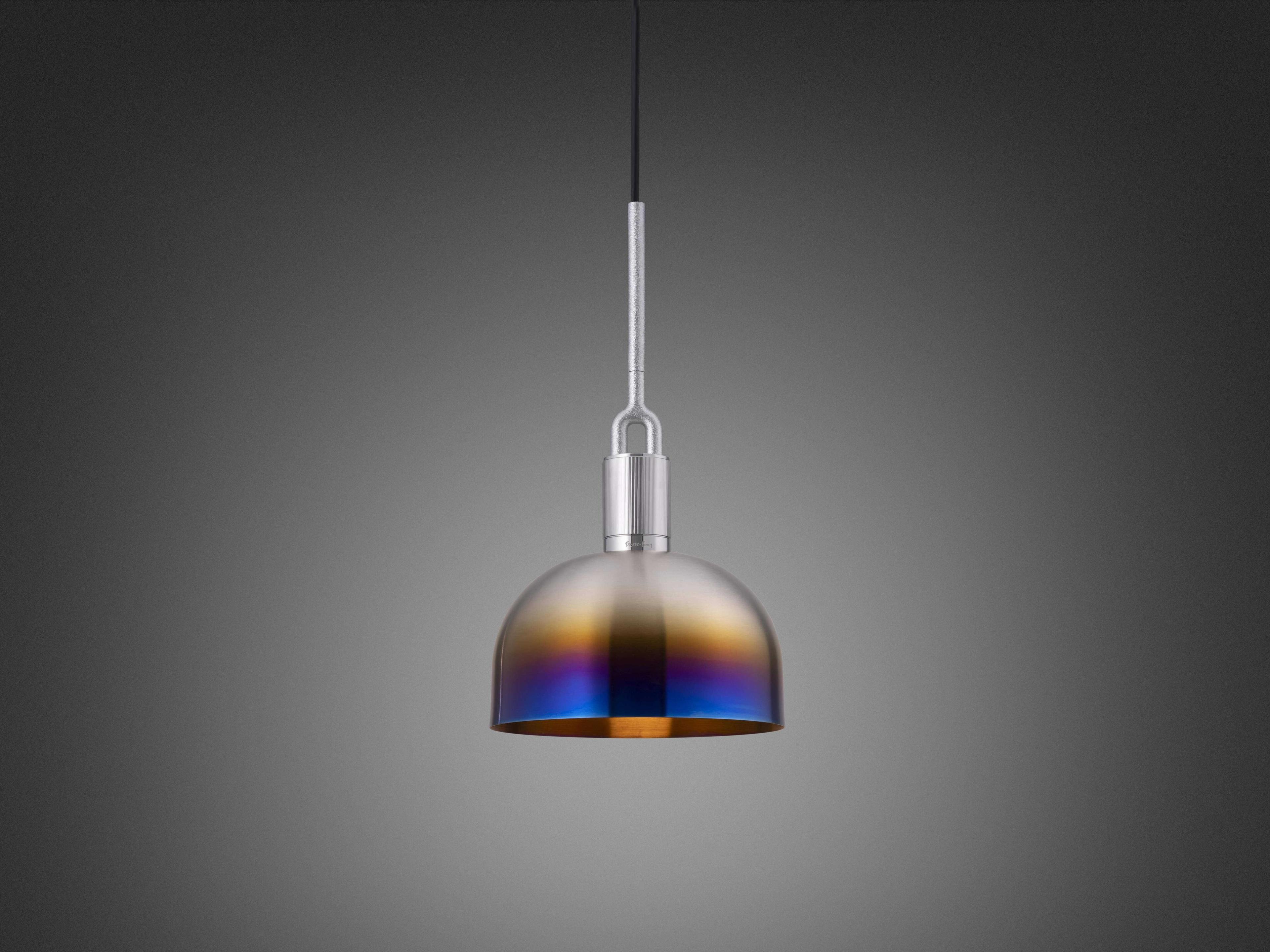 Buster + Punch Forked 1-Light Burnt Steel Mini Pendant