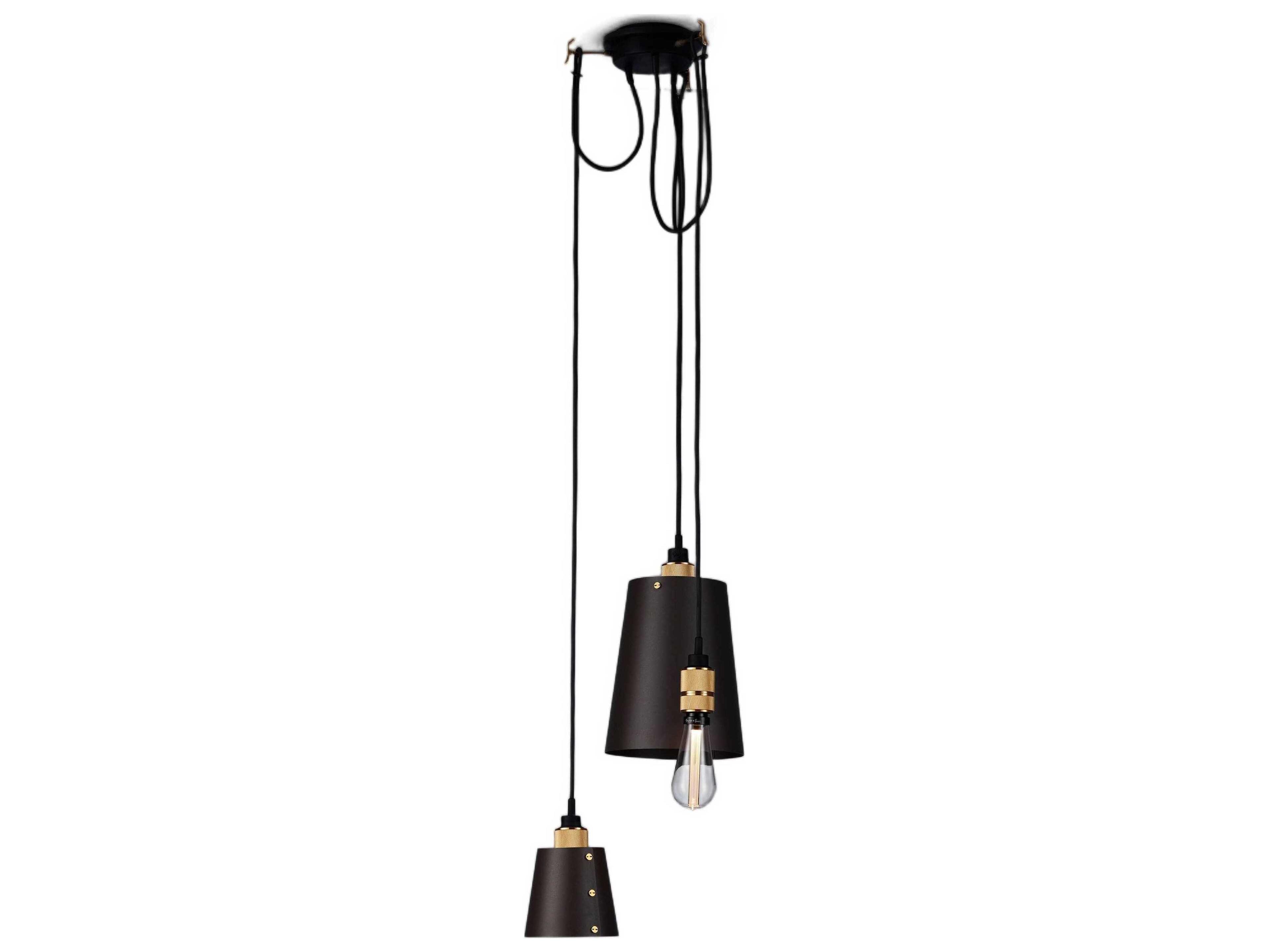 Buster + Punch Hooked 3-Light Brass Black Mini Pendant