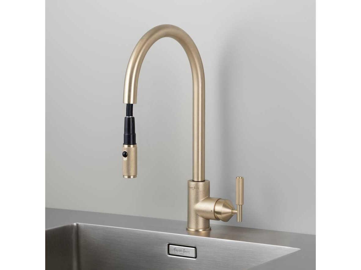 Buster + Punch Brass Pull-Out Kitchen Faucet with Dual Spray