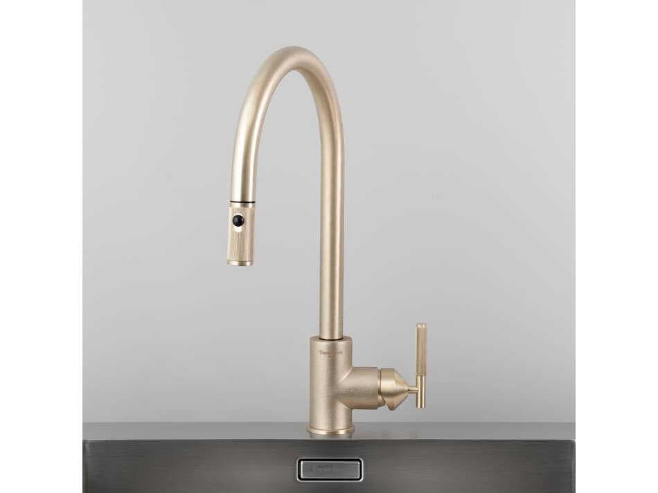 Buster + Punch Brass Pull-Out Kitchen Faucet with Dual Spray