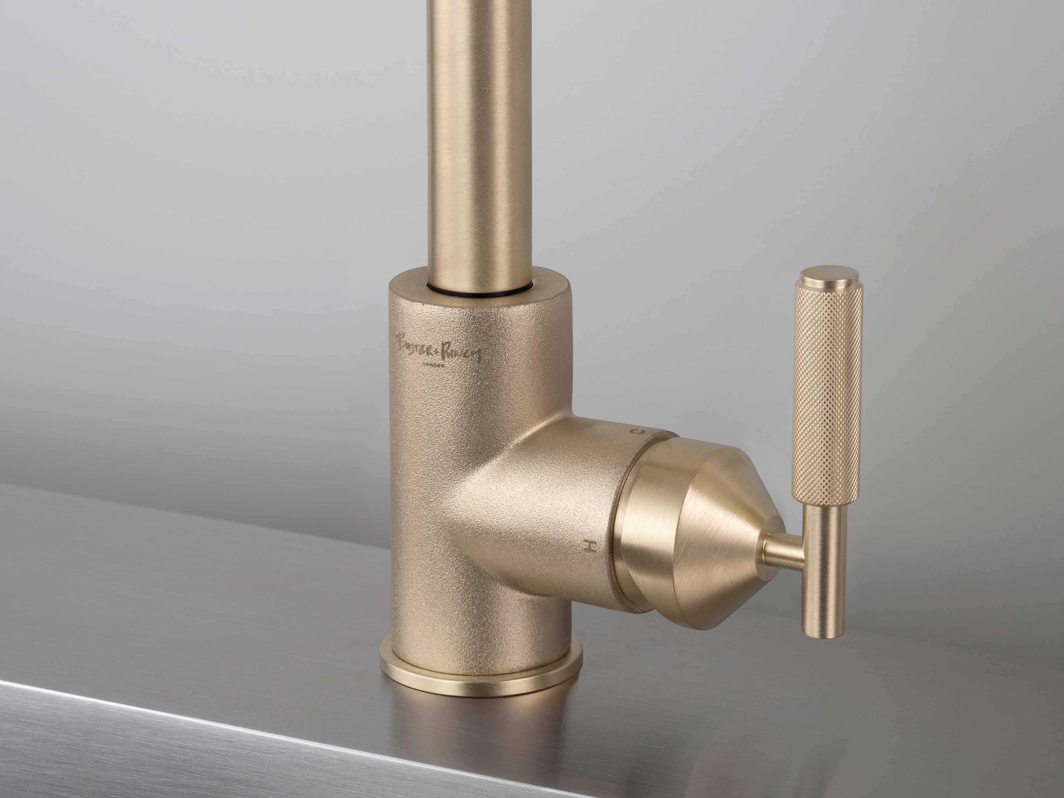 Buster + Punch Brass Pull-Out Kitchen Faucet with Dual Spray