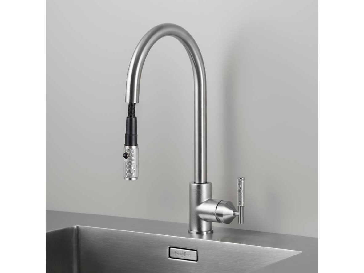 Buster + Punch Steel Pull-Out Kitchen Faucet with Dual Spray