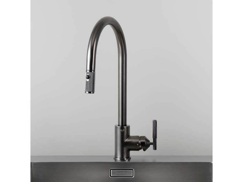 Buster + Punch Gun Metal Pull-Out Kitchen Faucet with Dual Spray