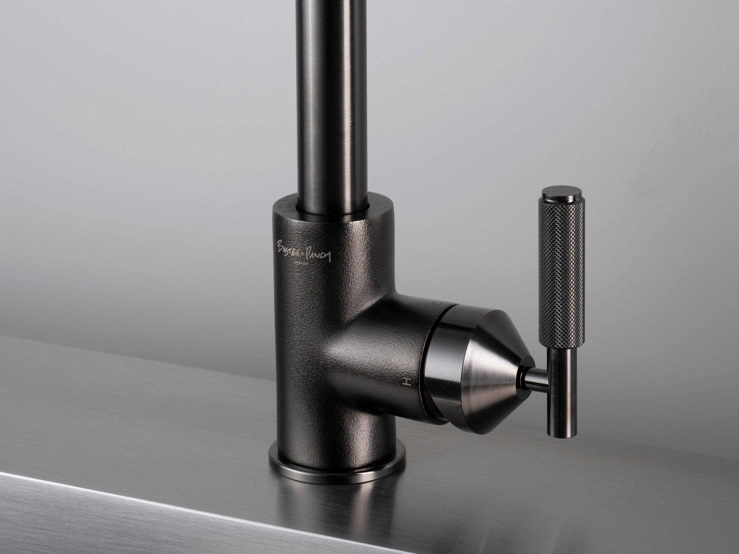 Buster + Punch Gun Metal Pull-Out Kitchen Faucet with Dual Spray