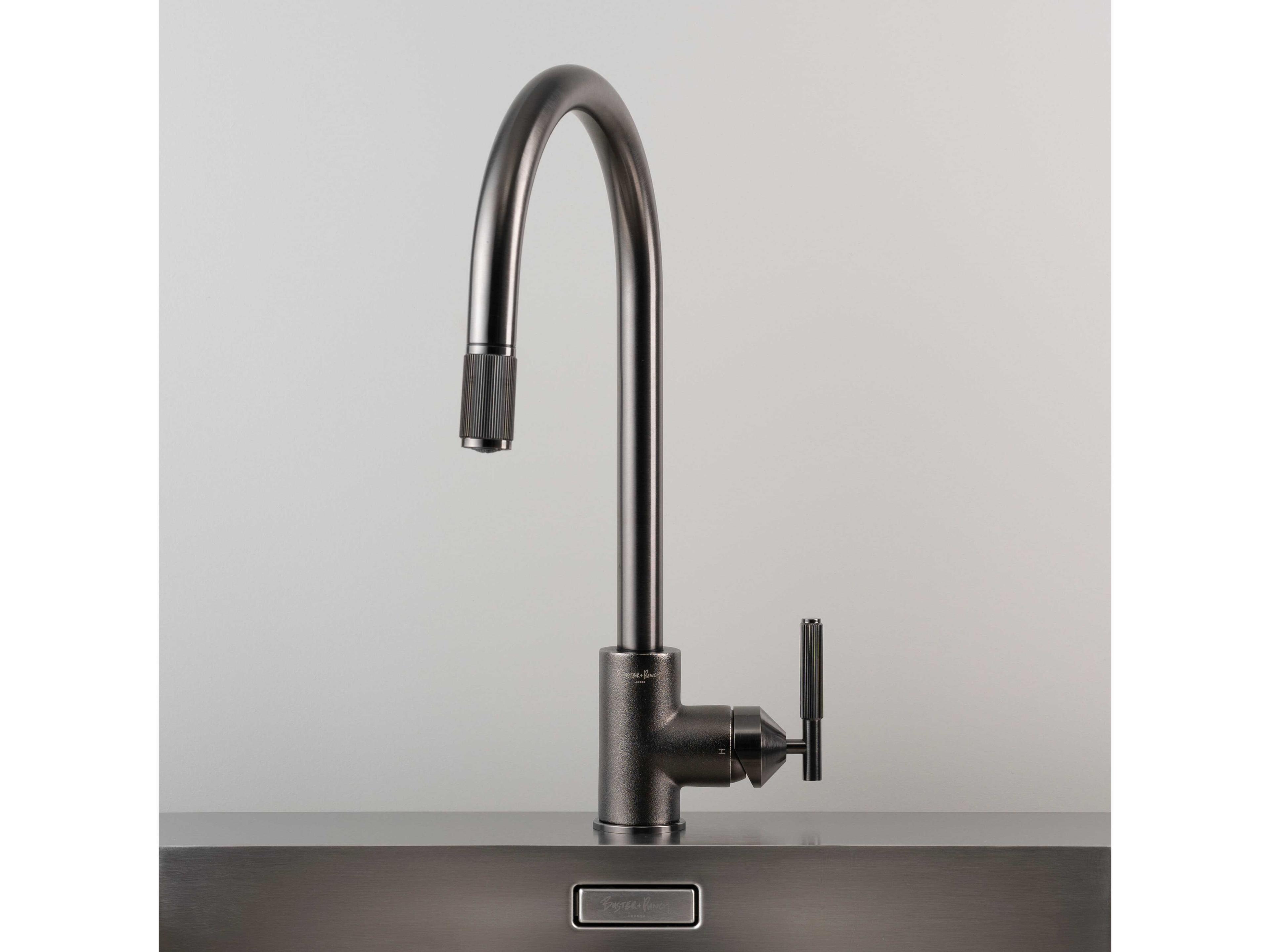 Buster + Punch Gun Metal Pull-Out Mixer Kitchen Faucet