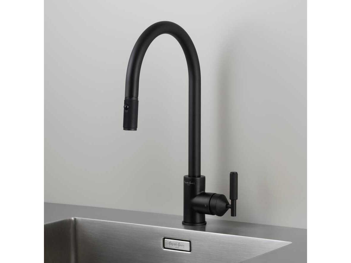 Buster + Punch Welders Black Pull-Out Kitchen Faucet with Dual Spray