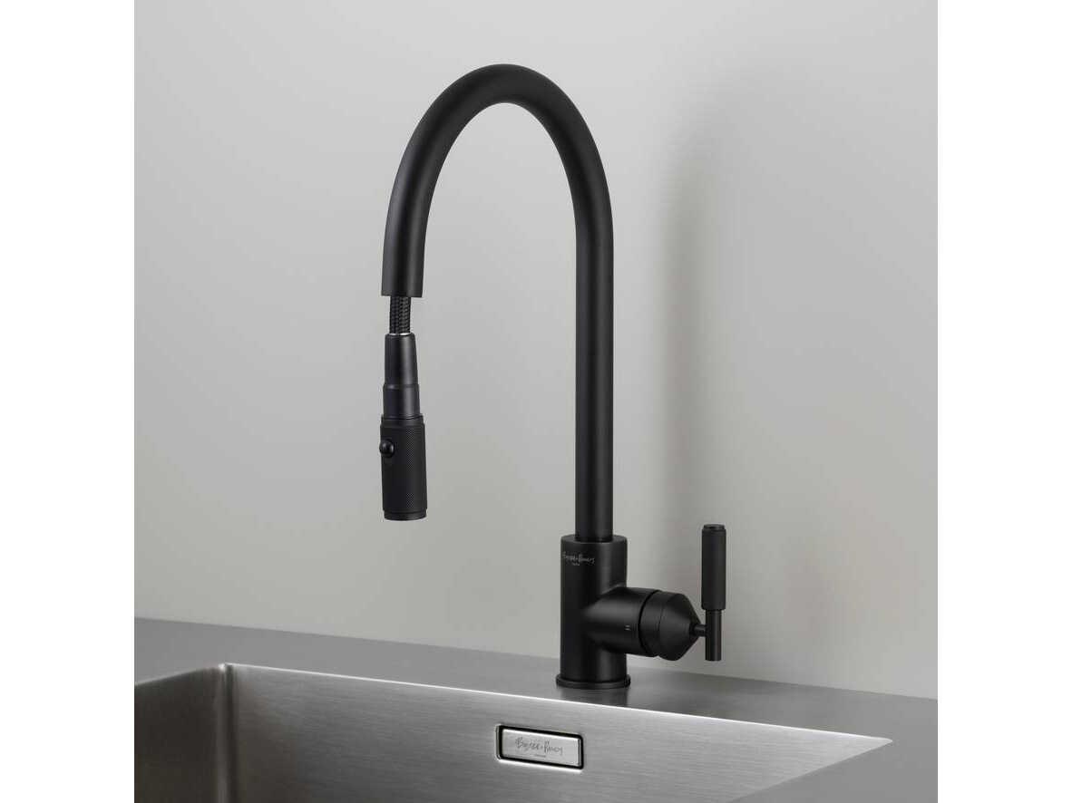 Buster + Punch Welders Black Pull-Out Kitchen Faucet with Dual Spray
