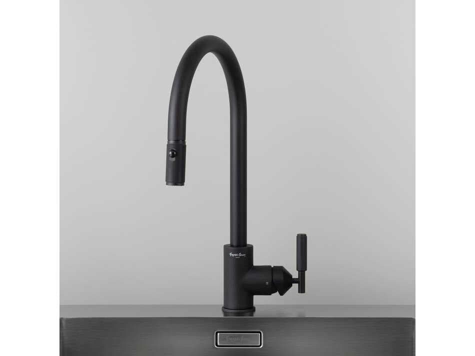 Buster + Punch Welders Black Pull-Out Kitchen Faucet with Dual Spray