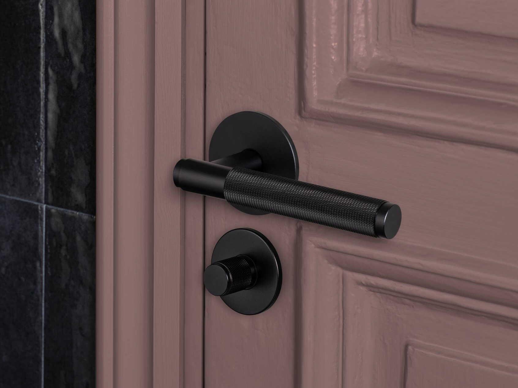 Buster + Punch Black Cross Privacy Door Handle Set