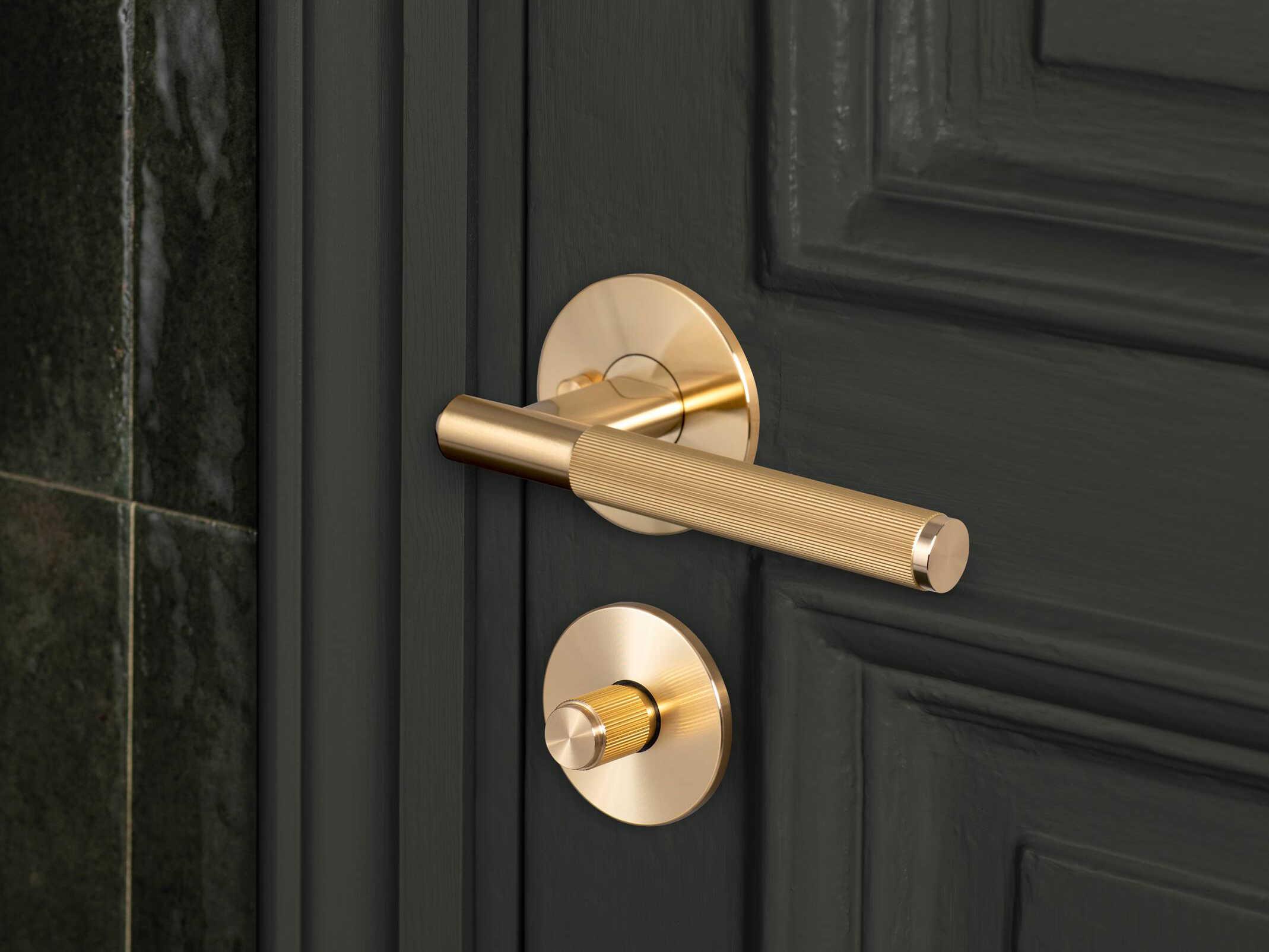 Buster + Punch Brass Linear Privacy Door Handle Set