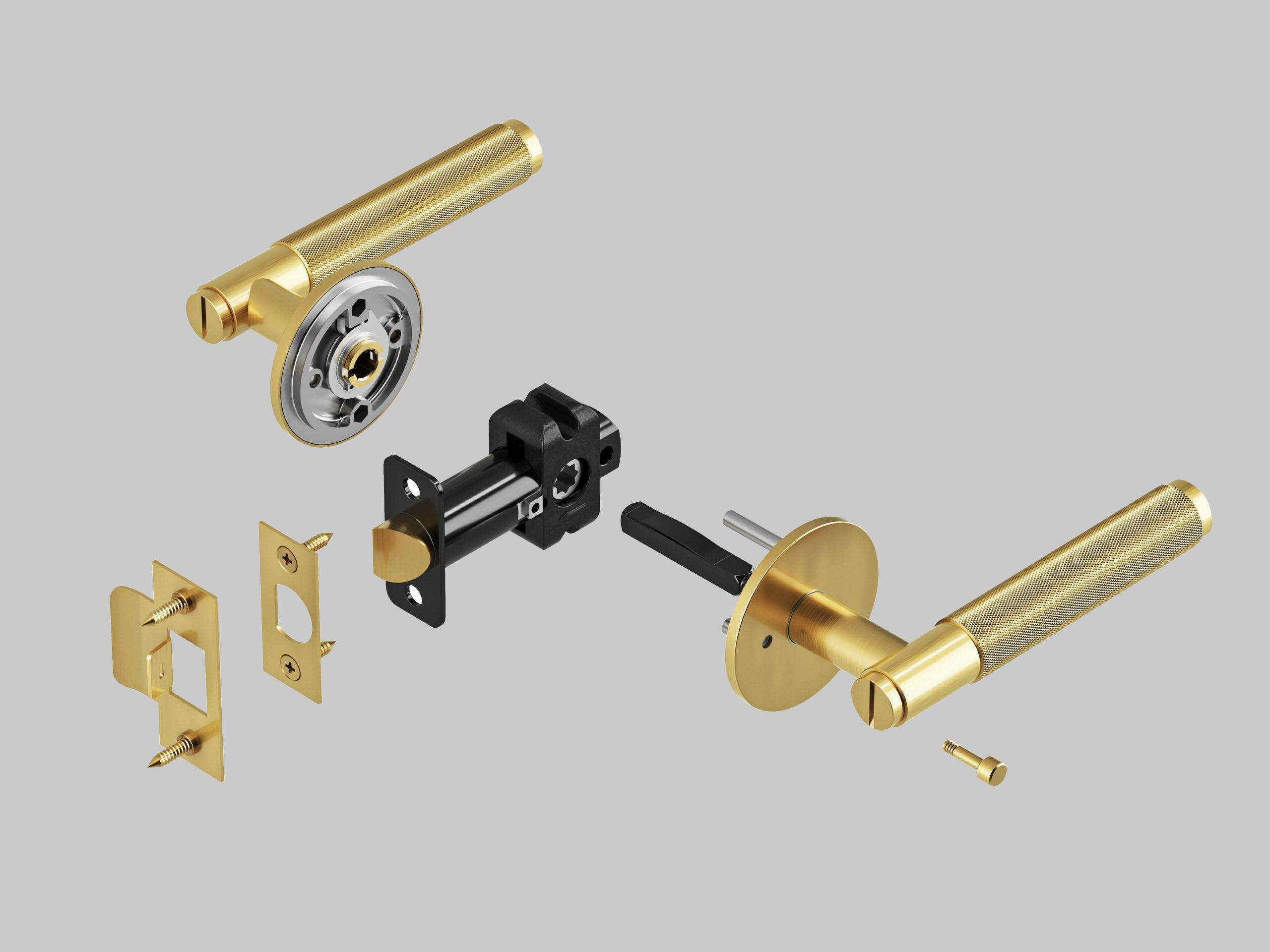 Buster + Punch Brass 2-3/4" Tubular Latch Privacy Door Handle