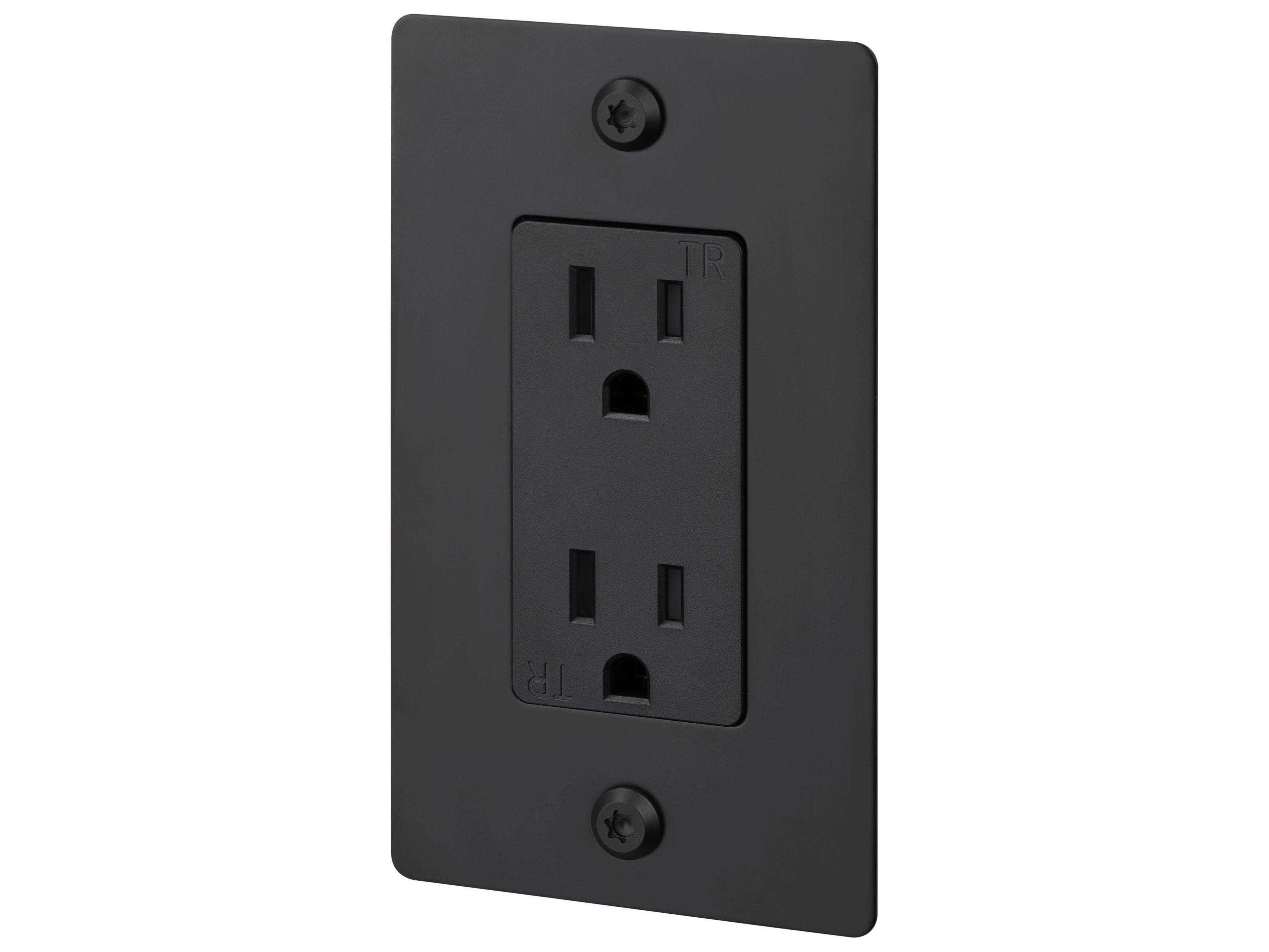 Buster + Punch 1G Black Linear Duplex Outlet