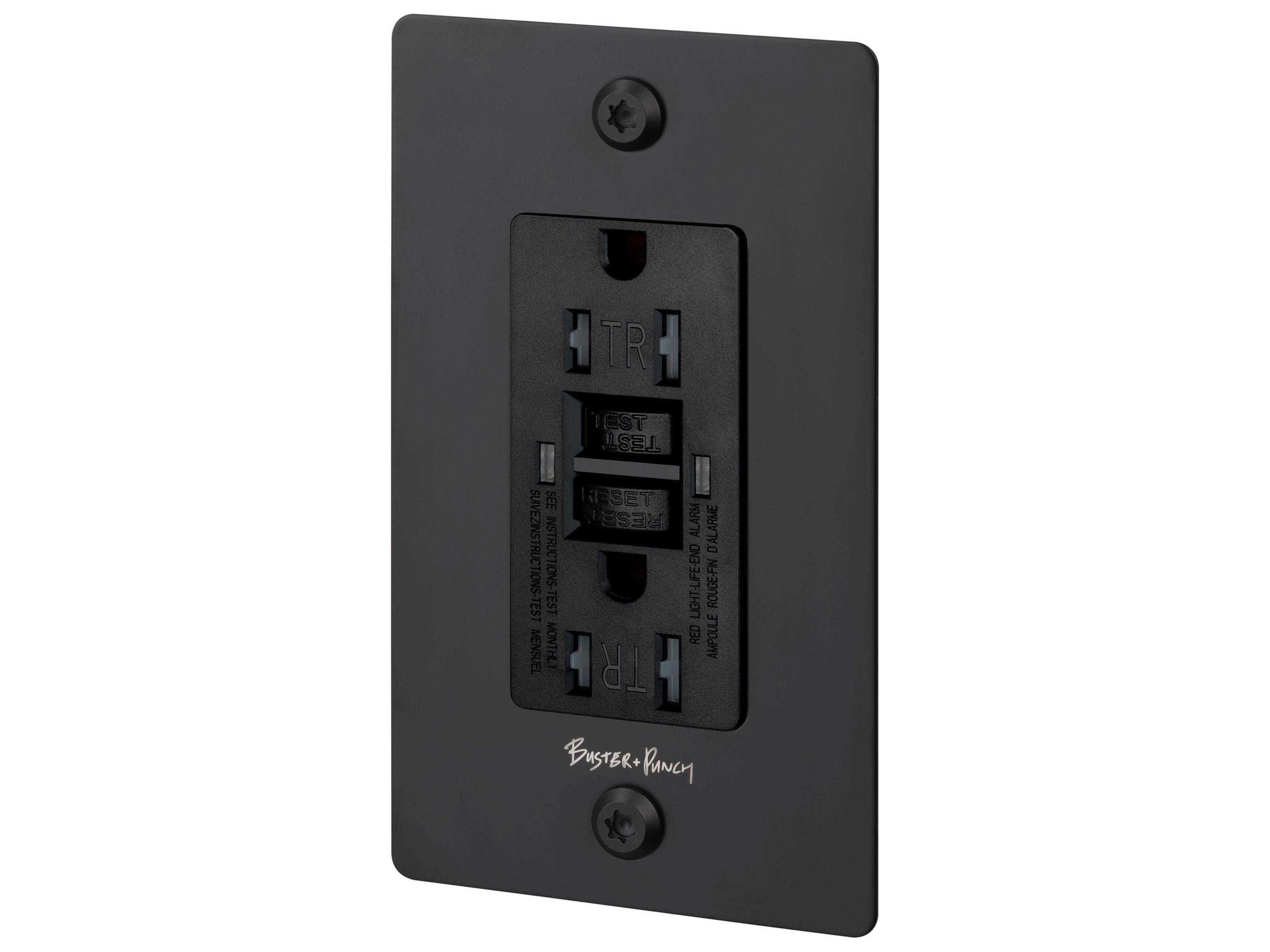 Buster + Punch 1G Black Linear Duplex Outlet