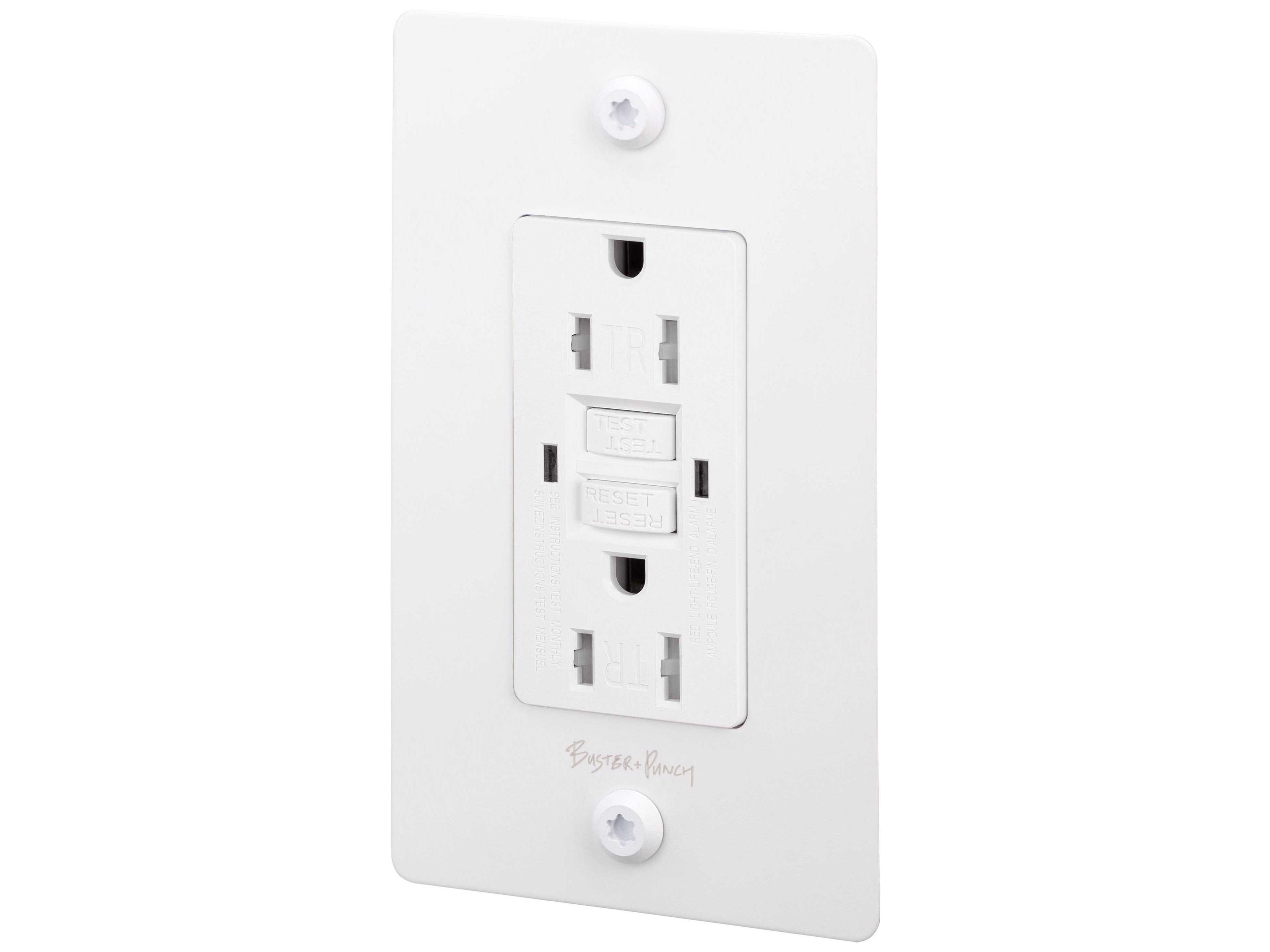 Buster + Punch 1G White Linear Duplex Outlet