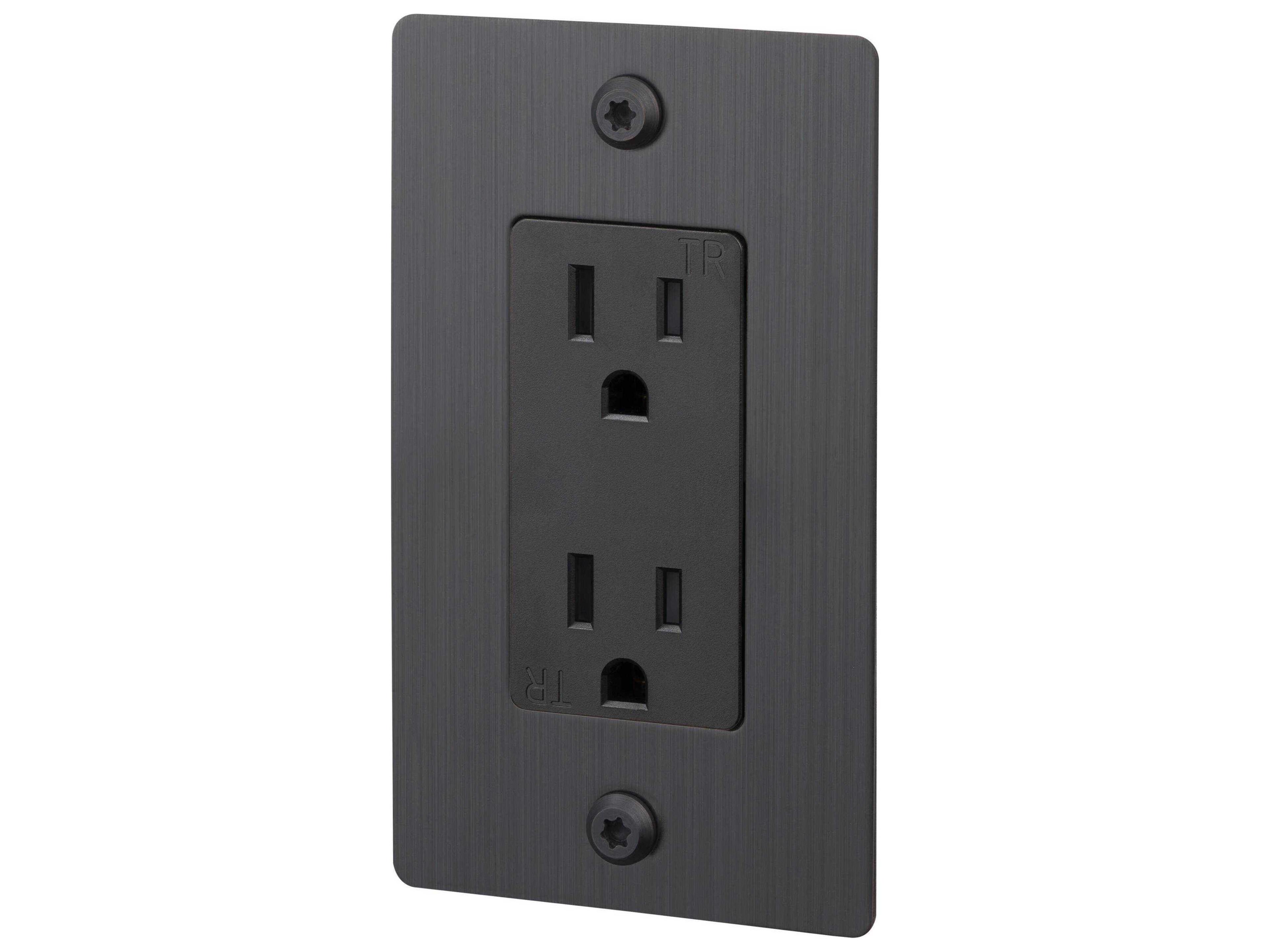 Buster + Punch 1G Smoked Bronze Linear Duplex Outlet