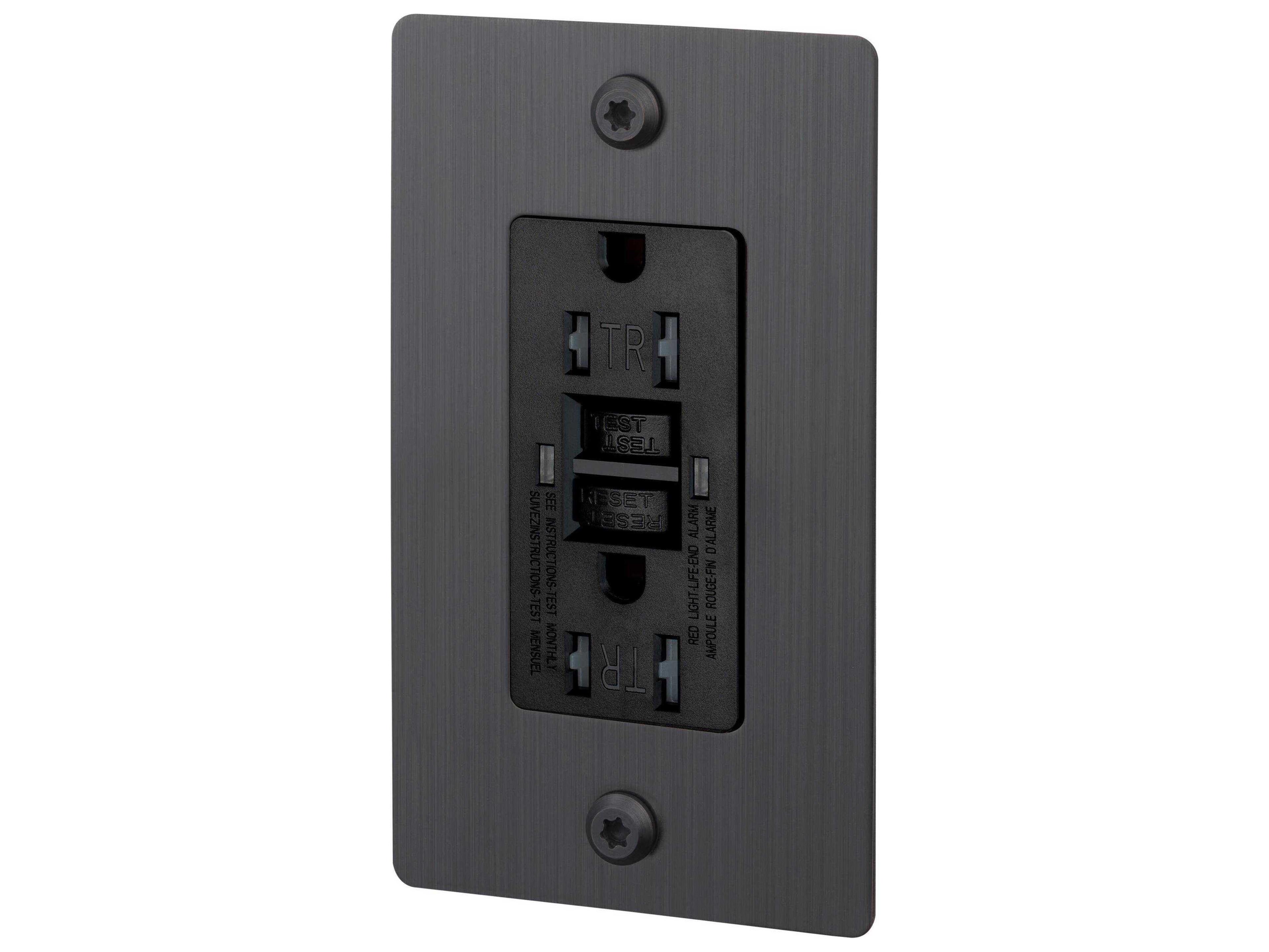Buster + Punch 1G Smoked Bronze Linear Duplex Outlet
