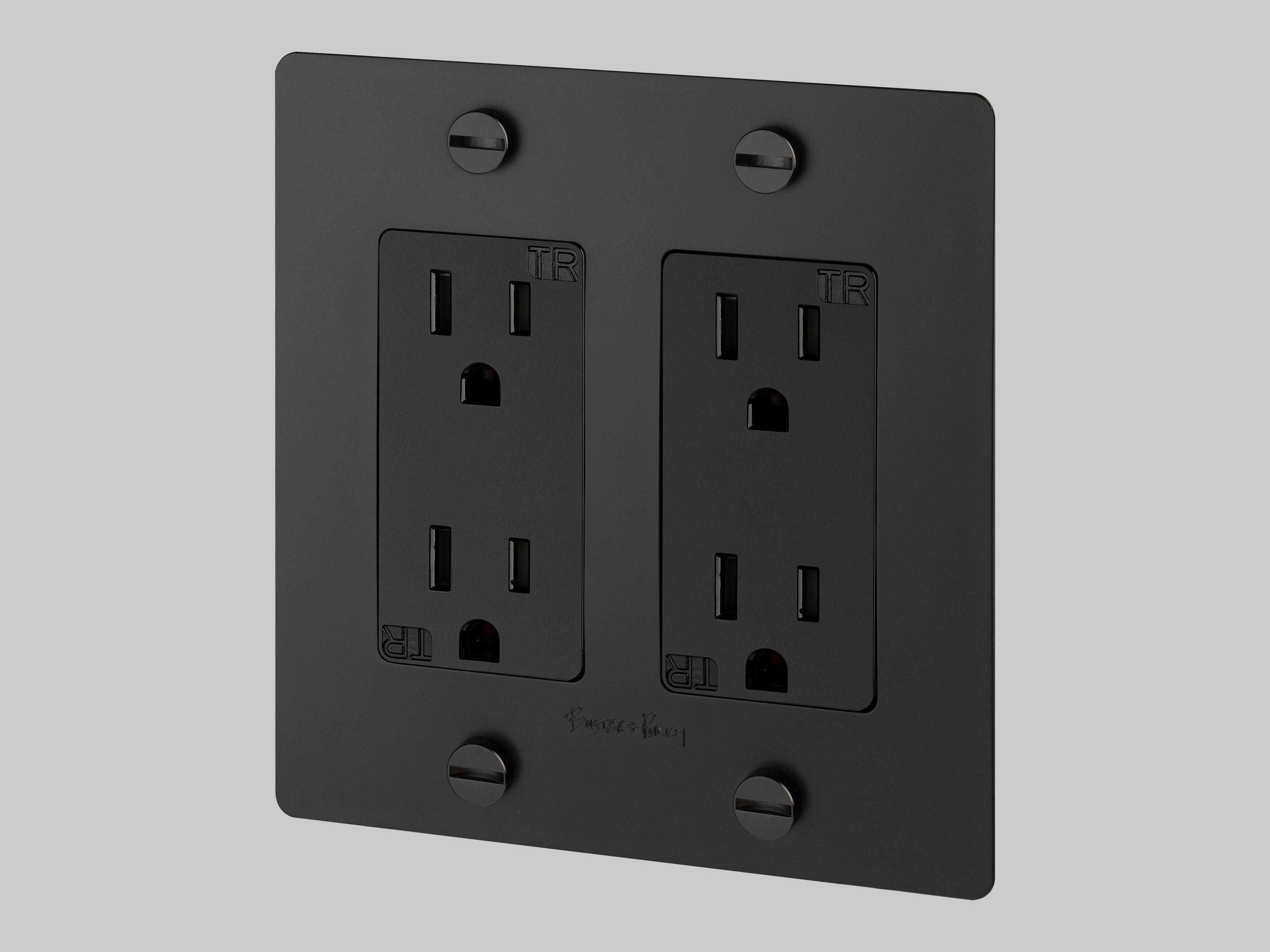 Buster + Punch 2G Black Cross Duplex Outlet