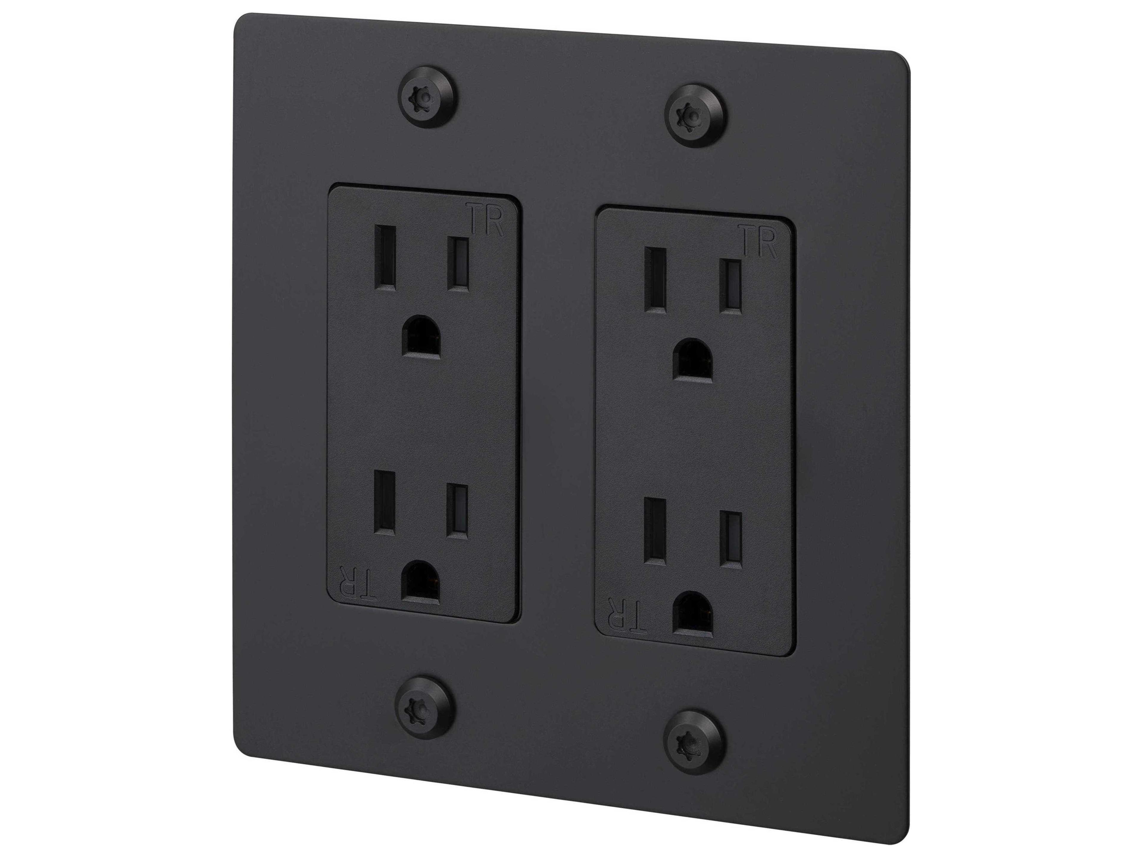 Buster + Punch 2G Black Linear Duplex Outlet
