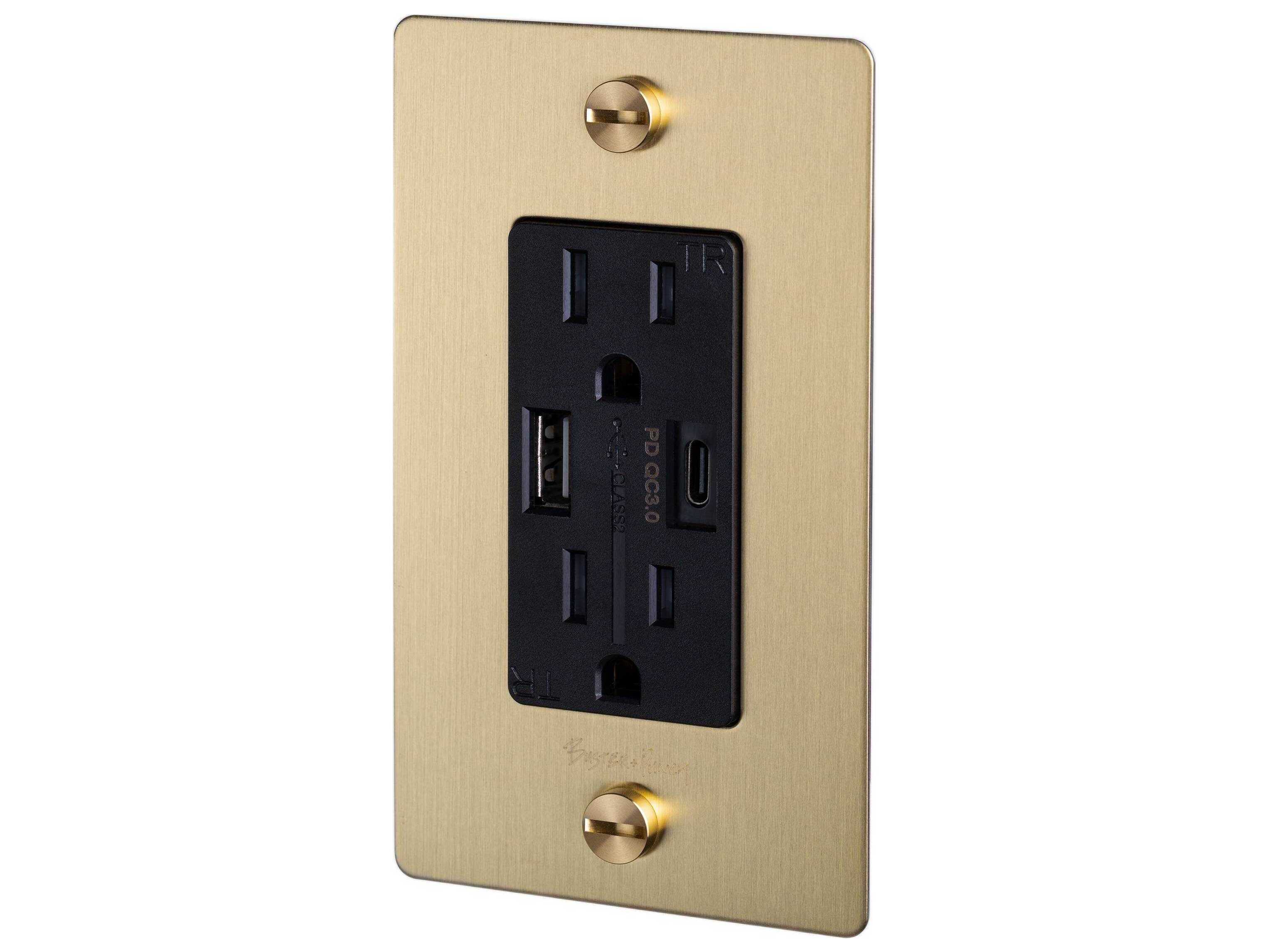 Buster + Punch 1G Brass Outlet with B+P Logo