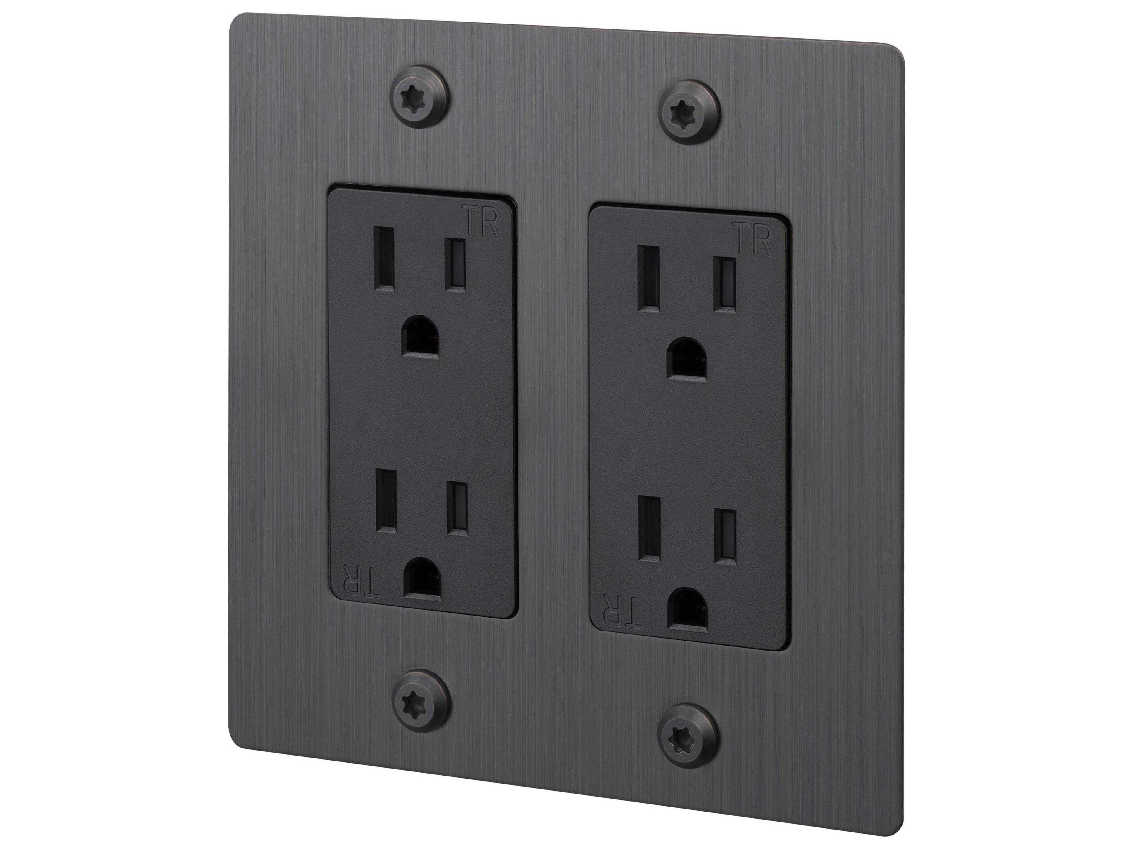 Buster + Punch 2G Smoked Bronze Linear Duplex Outlet