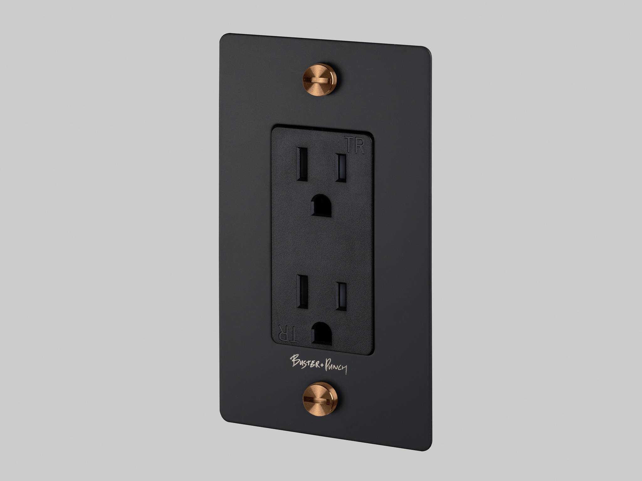 Buster + Punch 1G Black Warm Sunset Cross Duplex Outlet