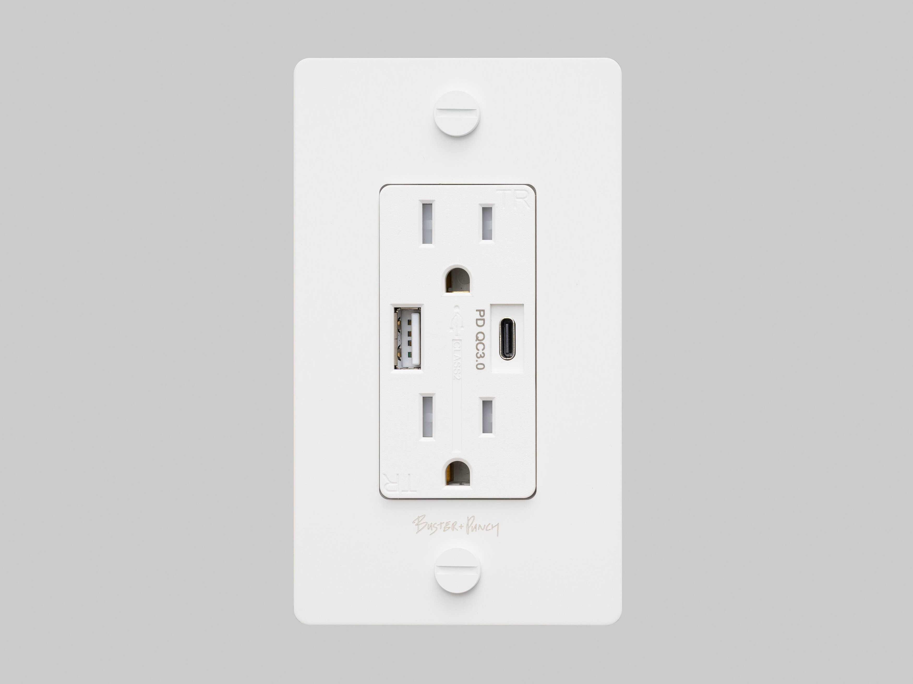 Buster + Punch 1G White Outlet with B+P Logo