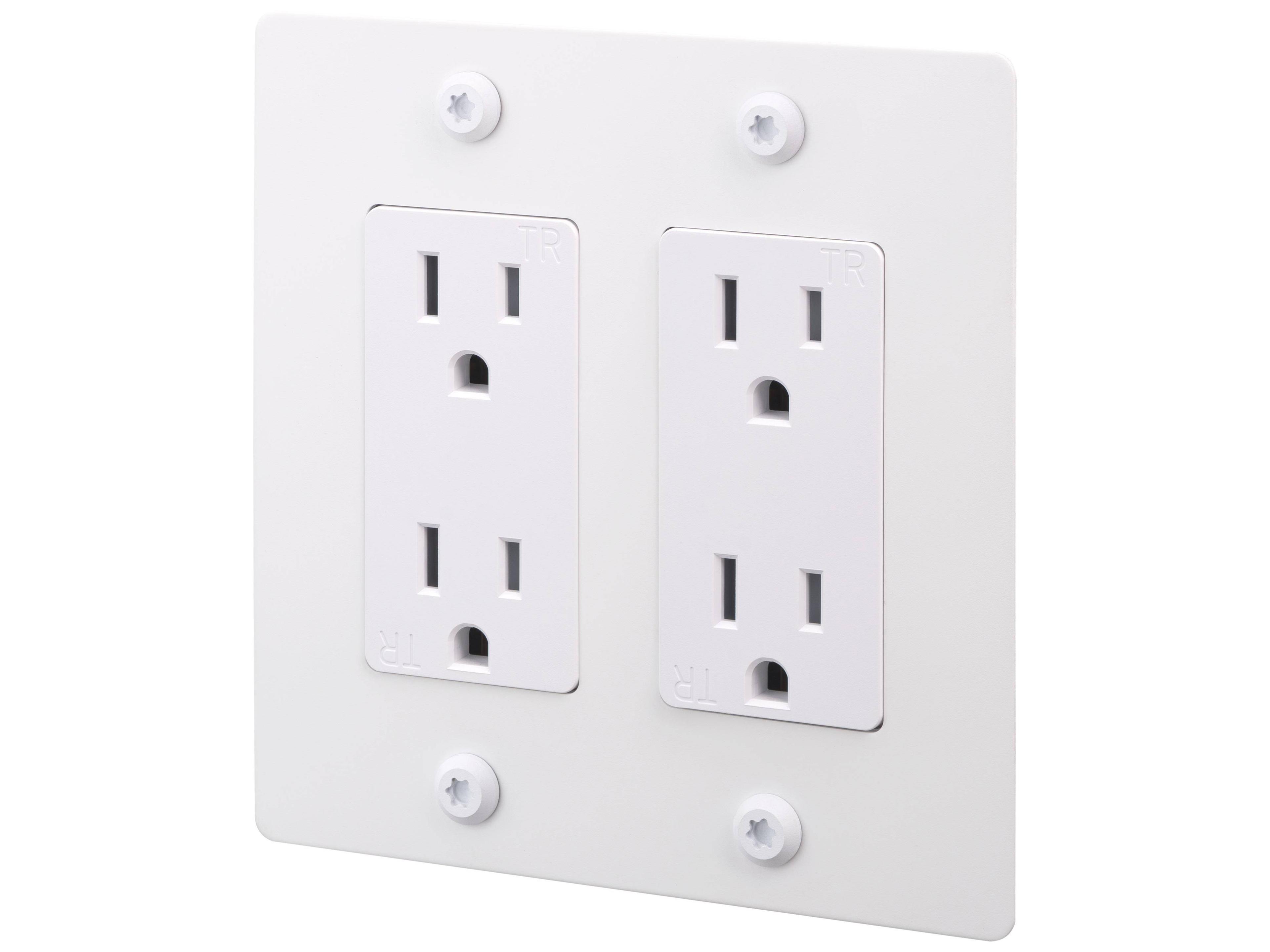 Buster + Punch 2G White Linear Duplex Outlet