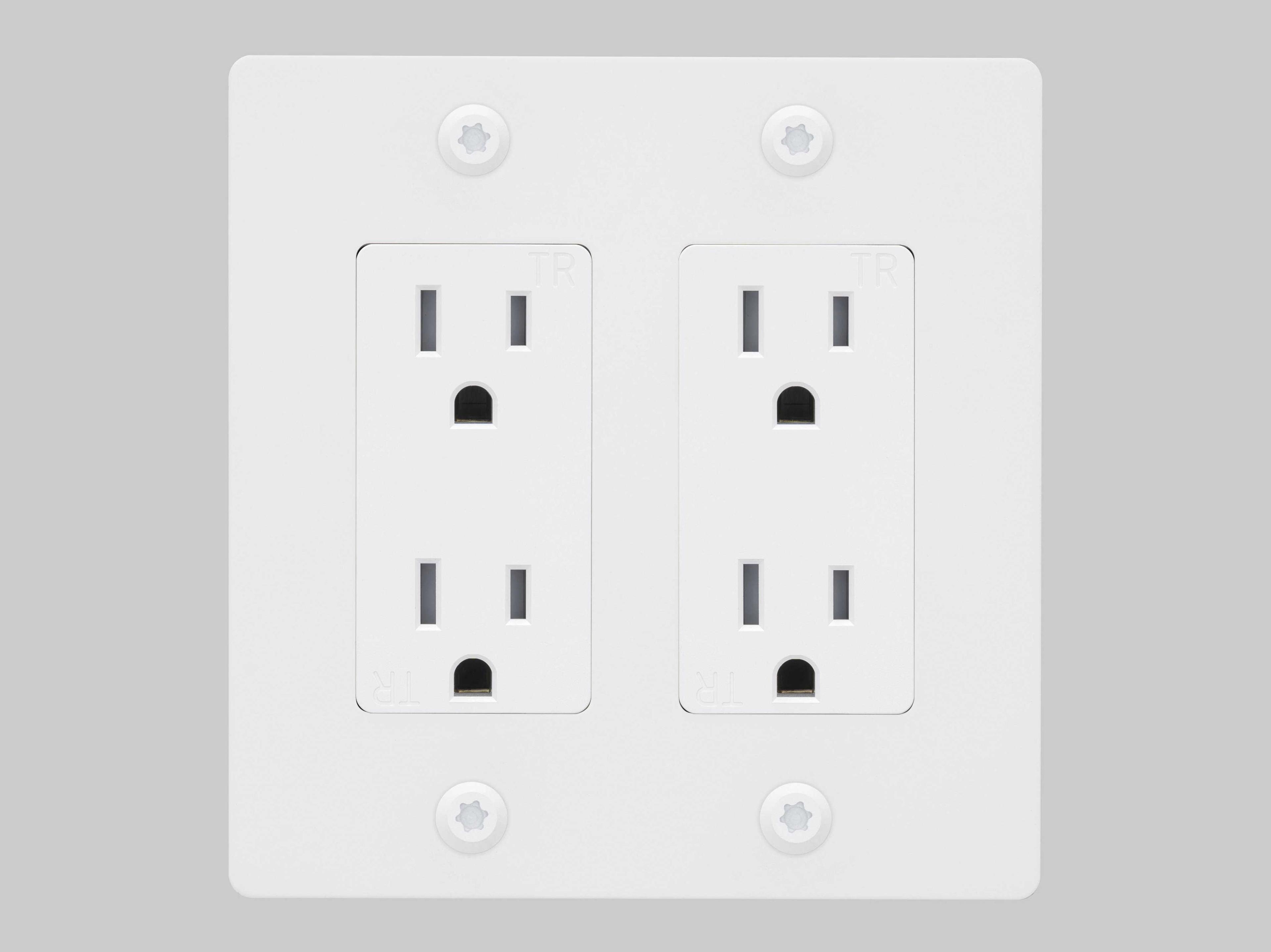 Buster + Punch 2G White Linear Duplex Outlet