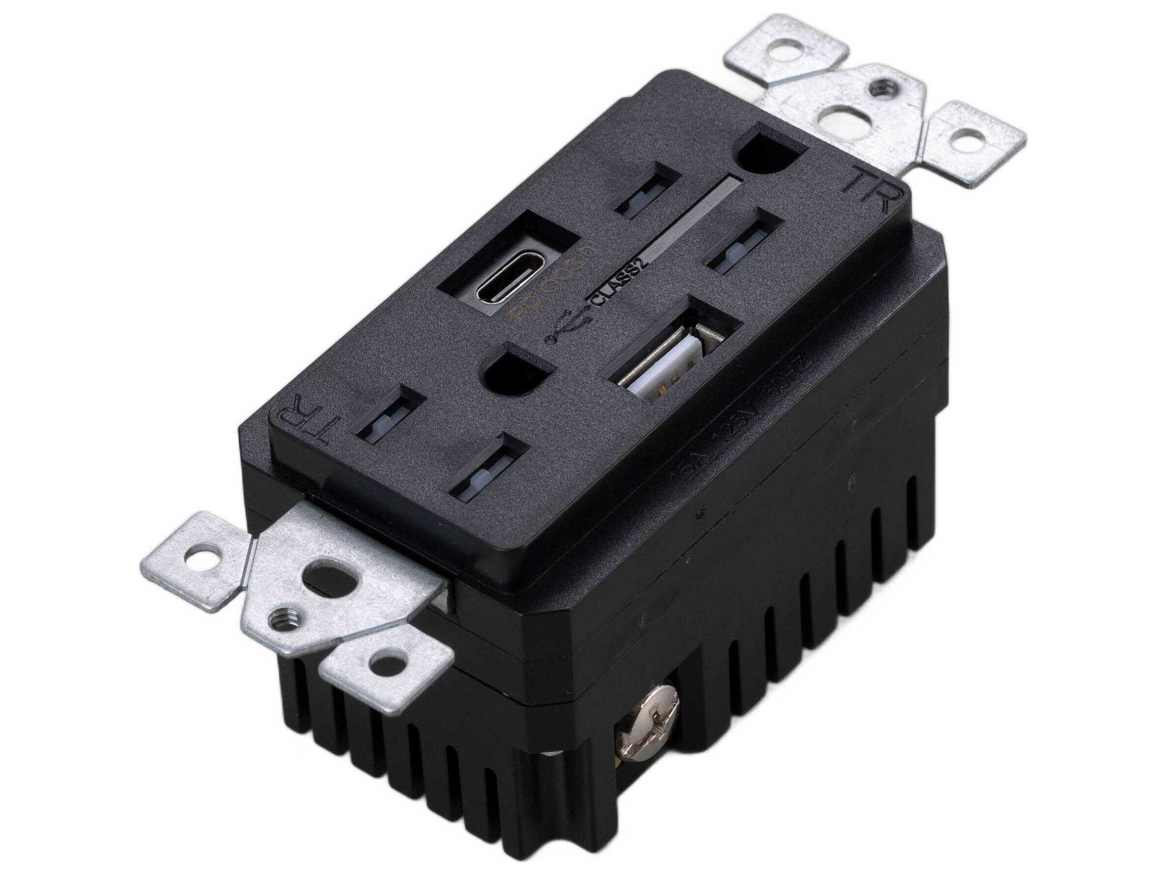 Buster + Punch Black Duplex and USB-A+C Outlet Module
